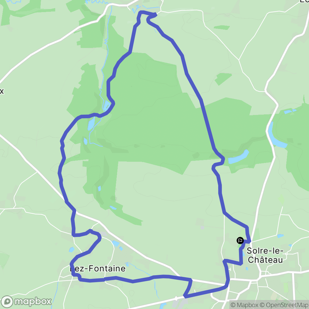 Solre-le-Château : carte du parcours de randonnée - France