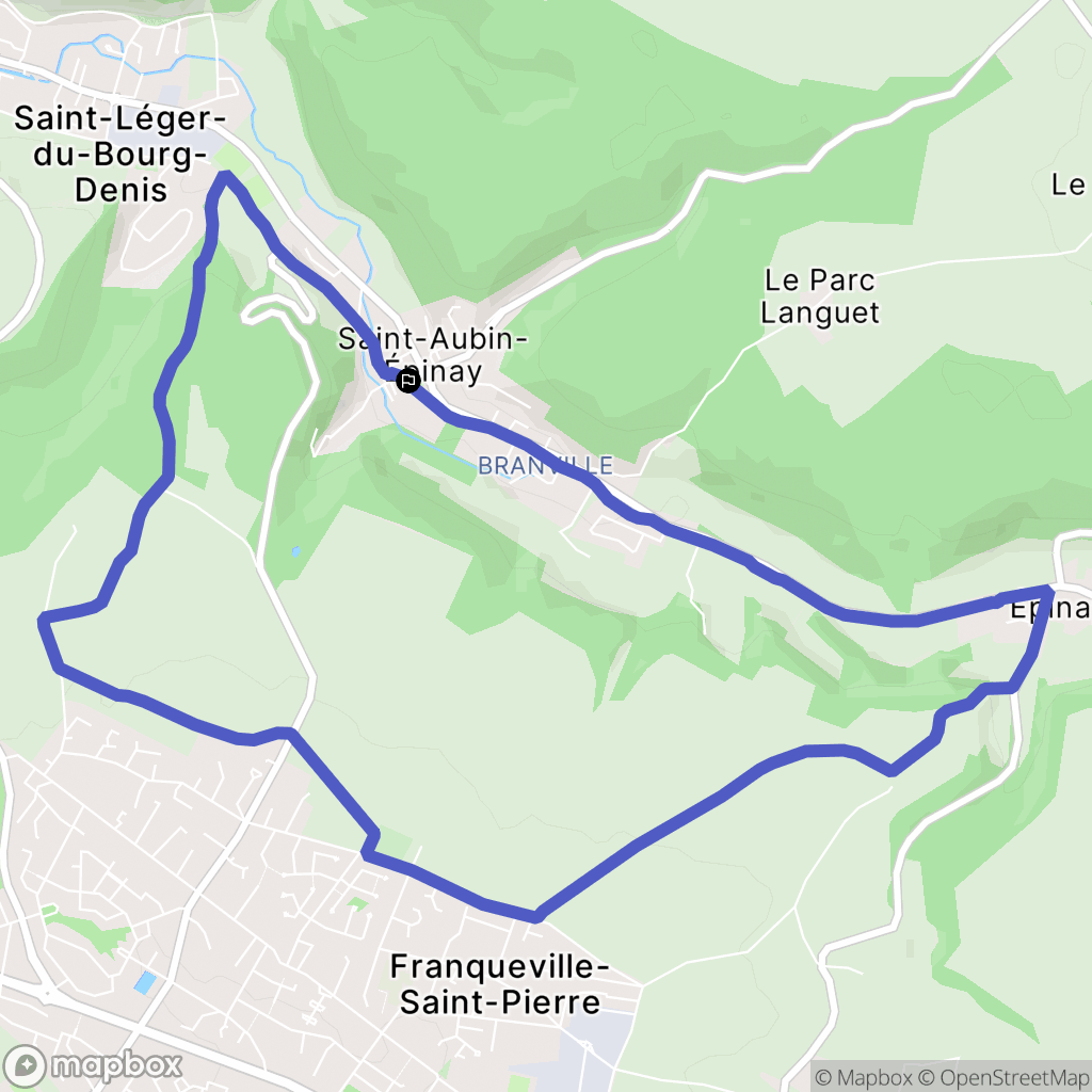 Saint-Aubin-Épinay : carte du parcours de randonnée - France