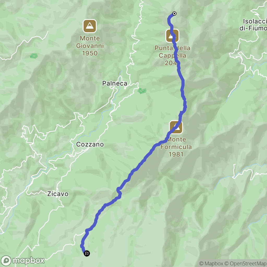 Palneca : carte du parcours de randonnée - France