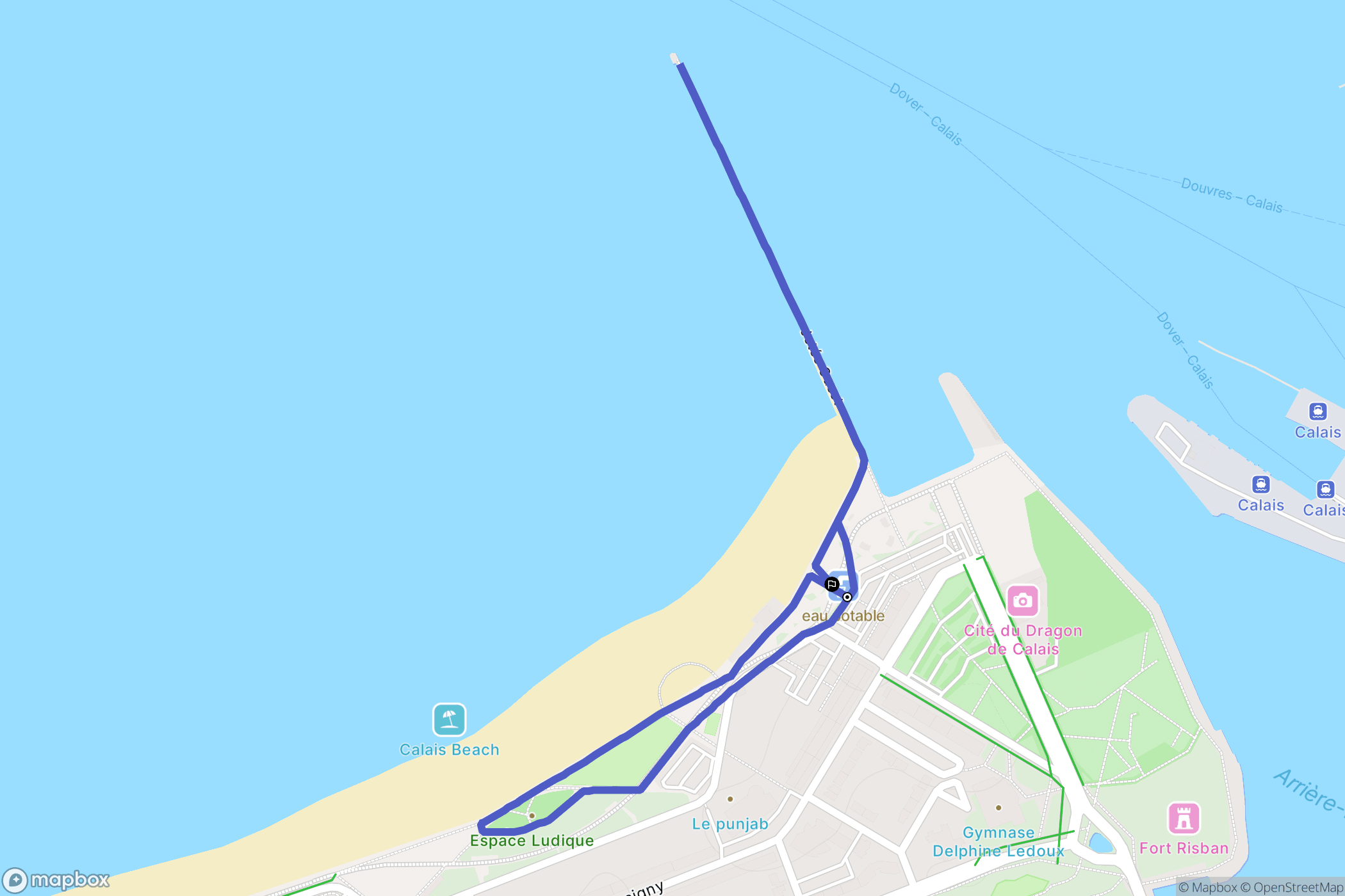 Calais : carte du parcours de randonnée - France