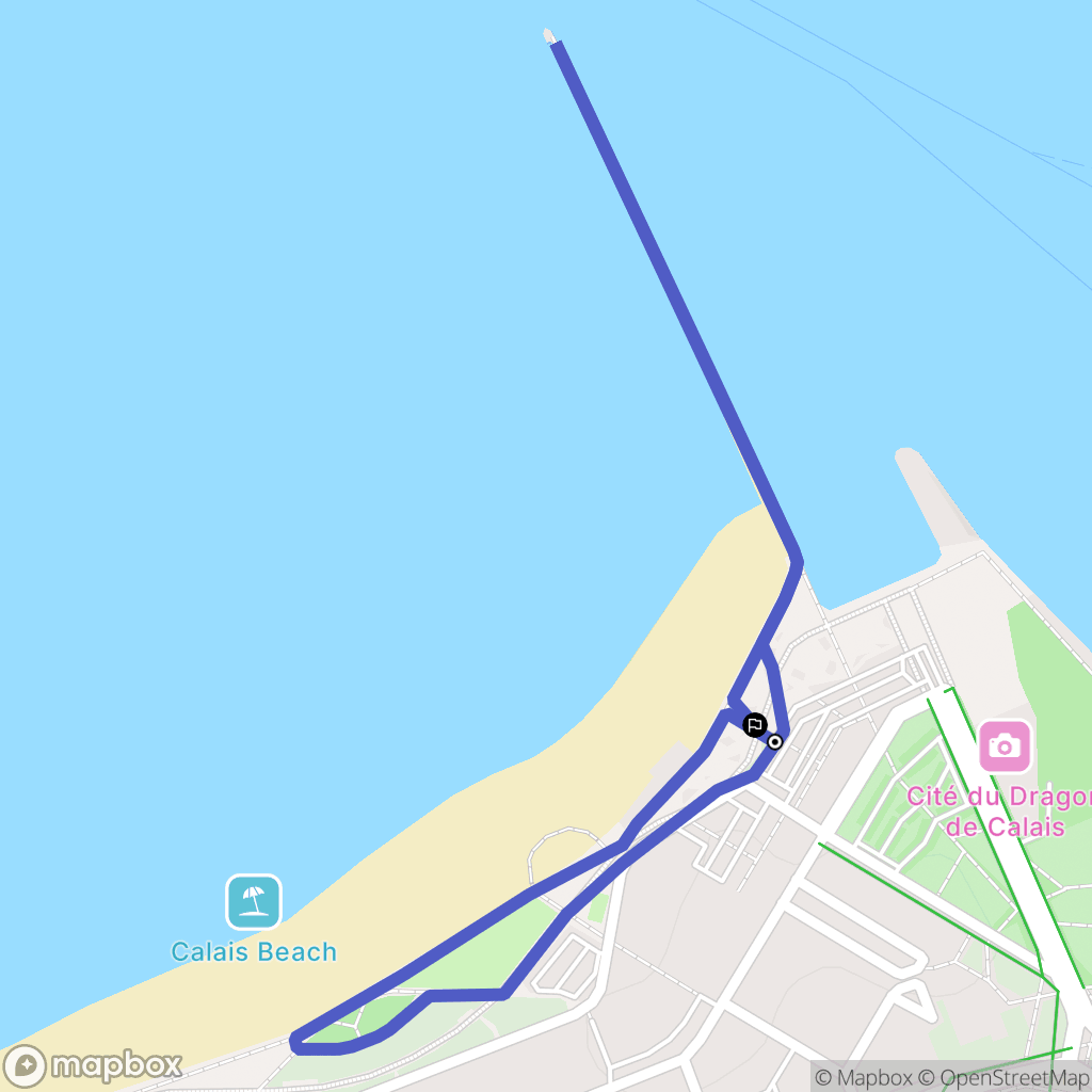 Calais : carte du parcours de randonnée - France