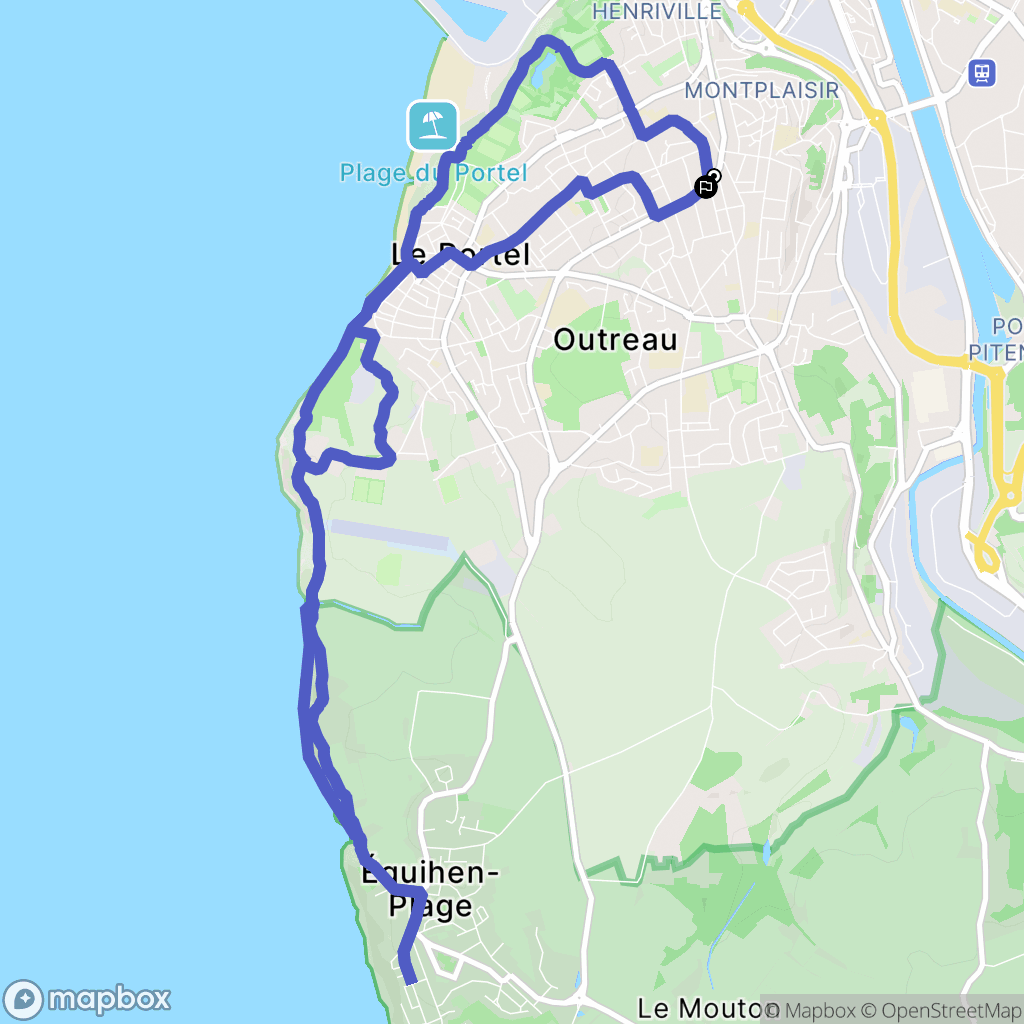 Outreau : carte du parcours de randonnée - France
