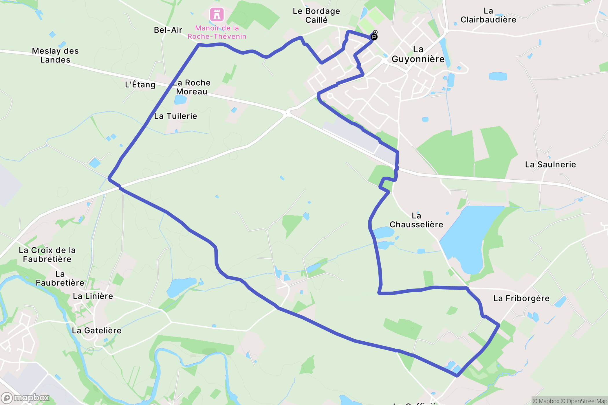 La Guyonnière : carte du parcours de randonnée - France