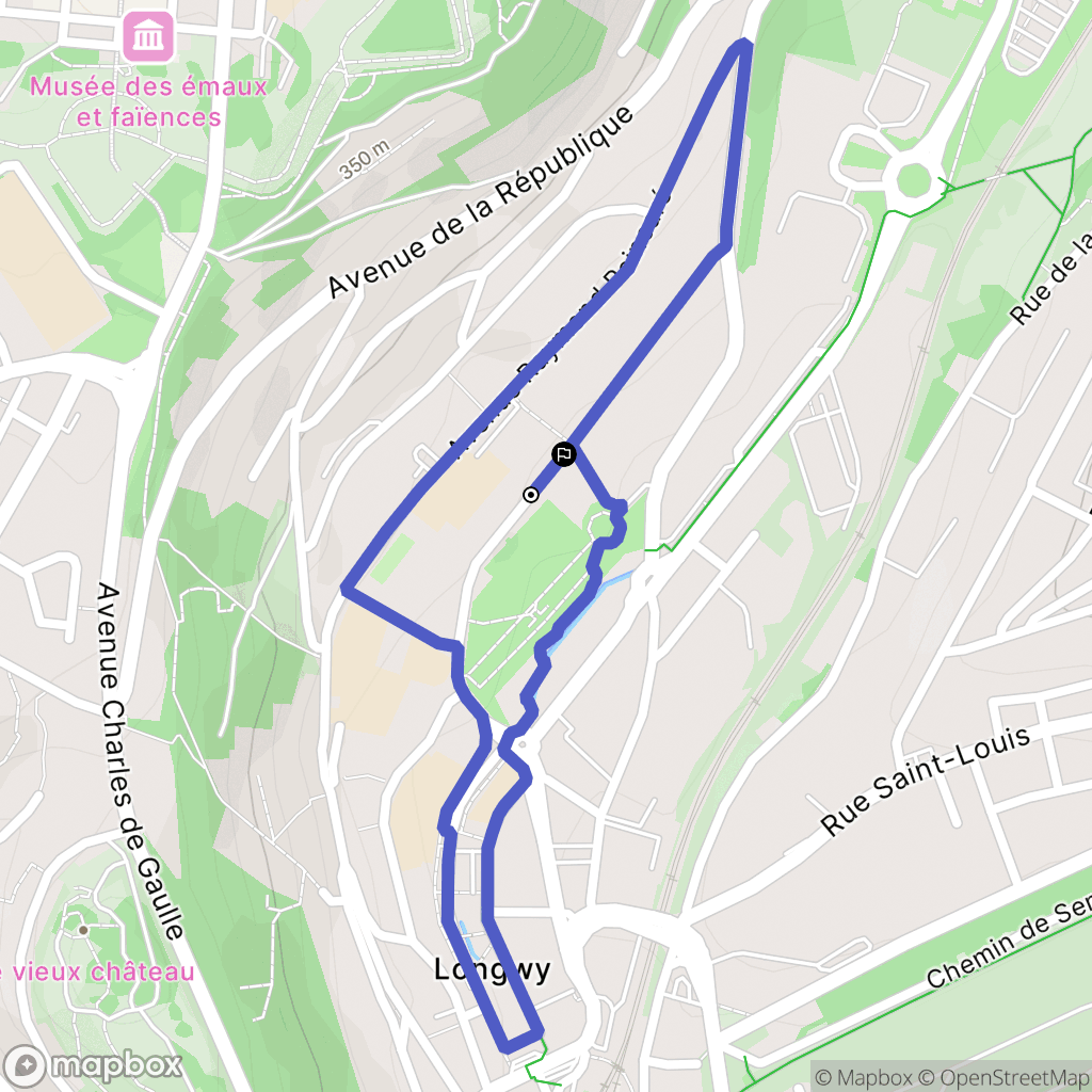 Longwy : carte du parcours de randonnée - France