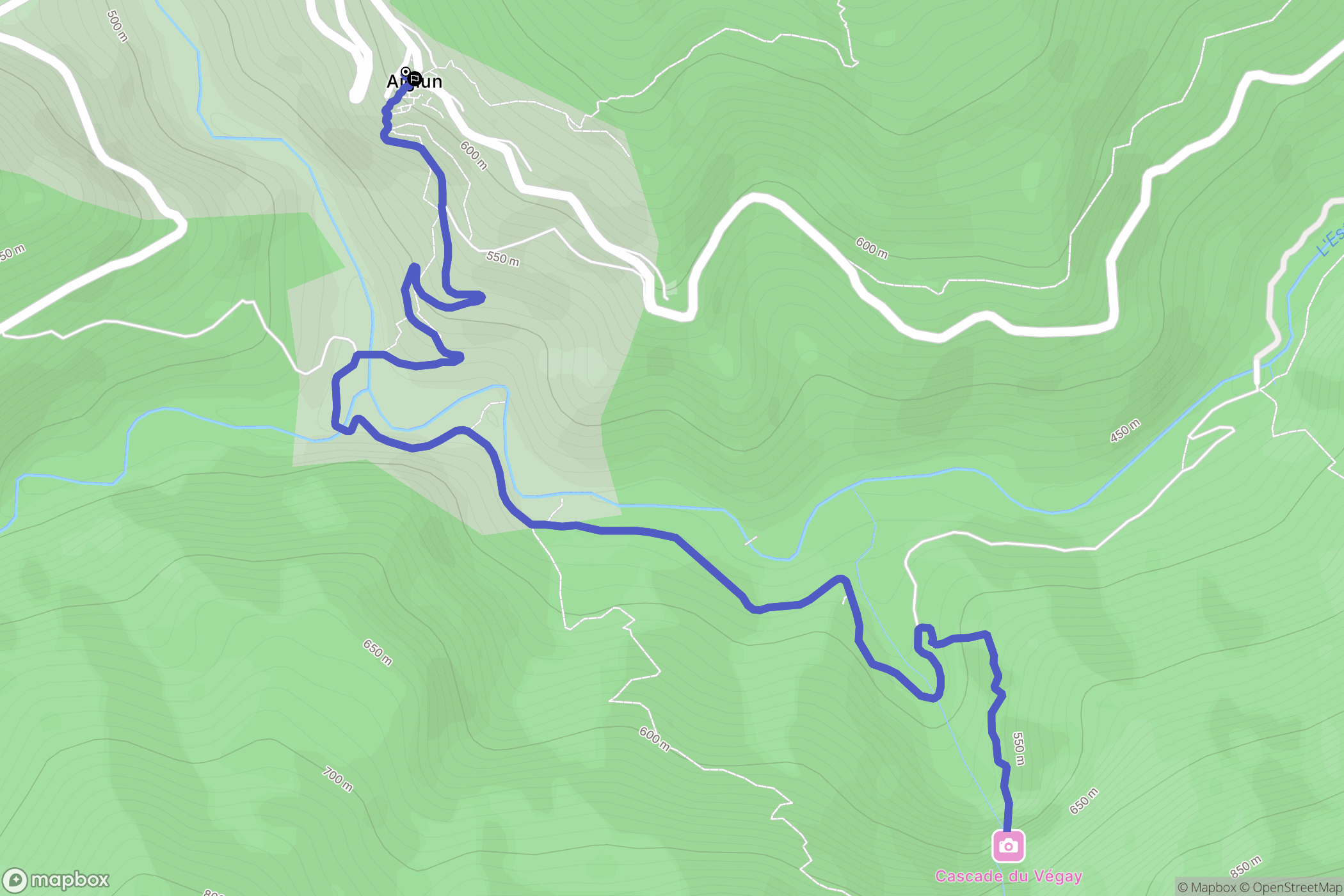 Aiglun : carte du parcours de randonnée - France