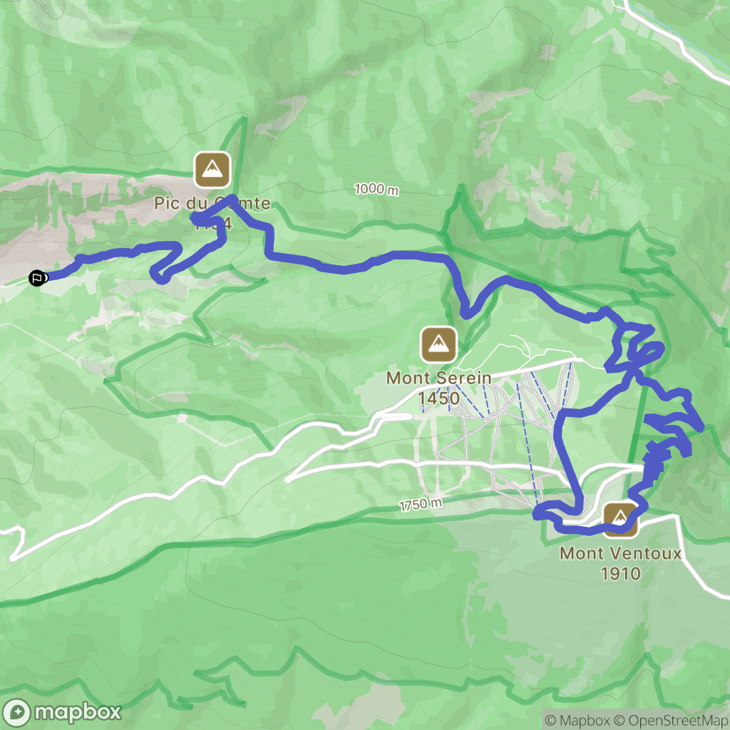 Beaumont-du-Ventoux : carte du parcours de randonnée - France