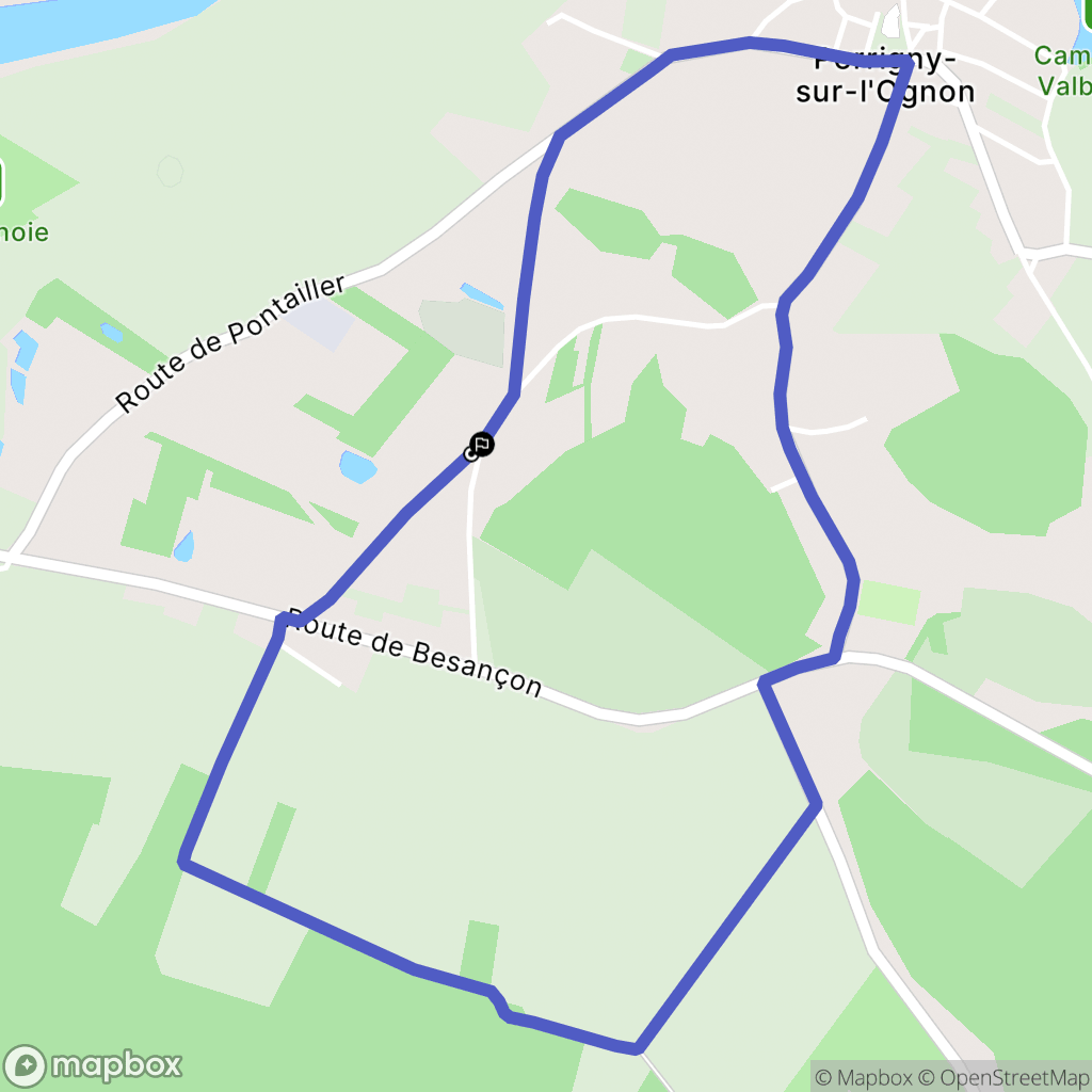 Perrigny-sur-l'Ognon : carte du parcours de randonnée - France