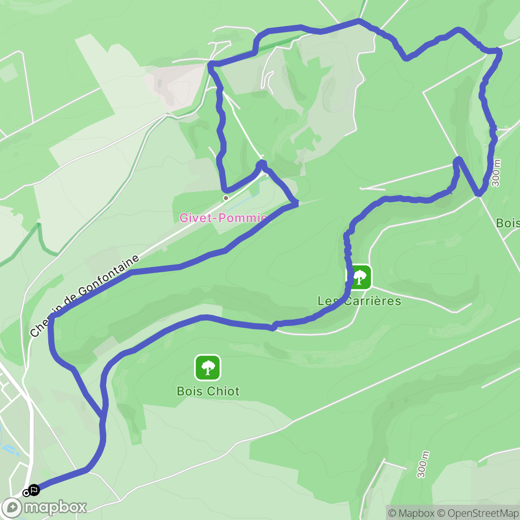 Euville : carte du parcours de randonnée - France