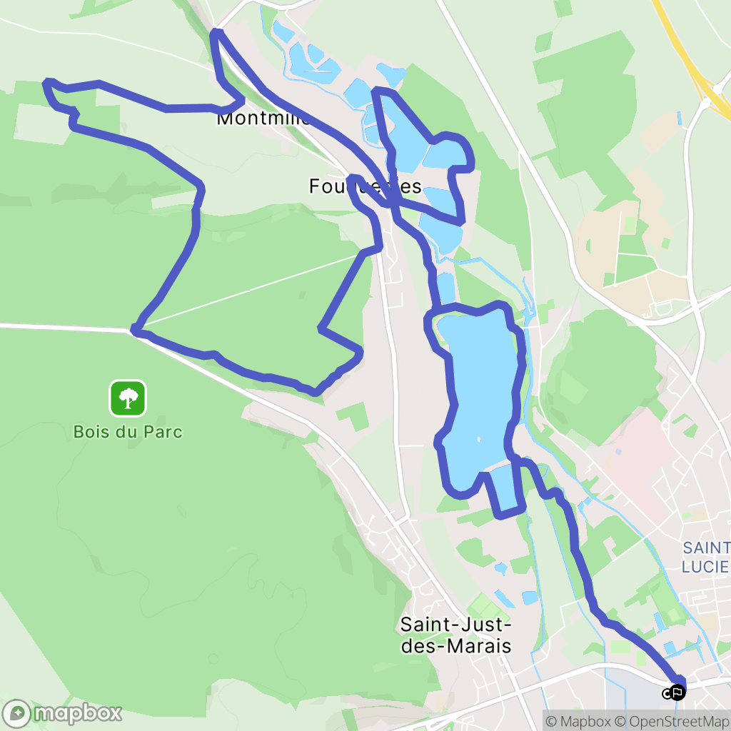 Beauvais : carte du parcours de randonnée - France