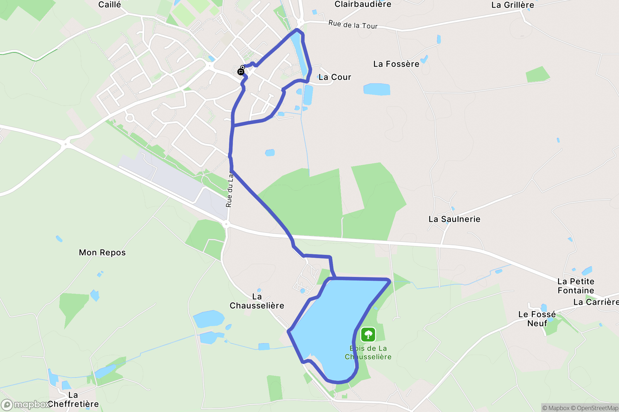 Chausselière : carte du parcours de randonnée - France