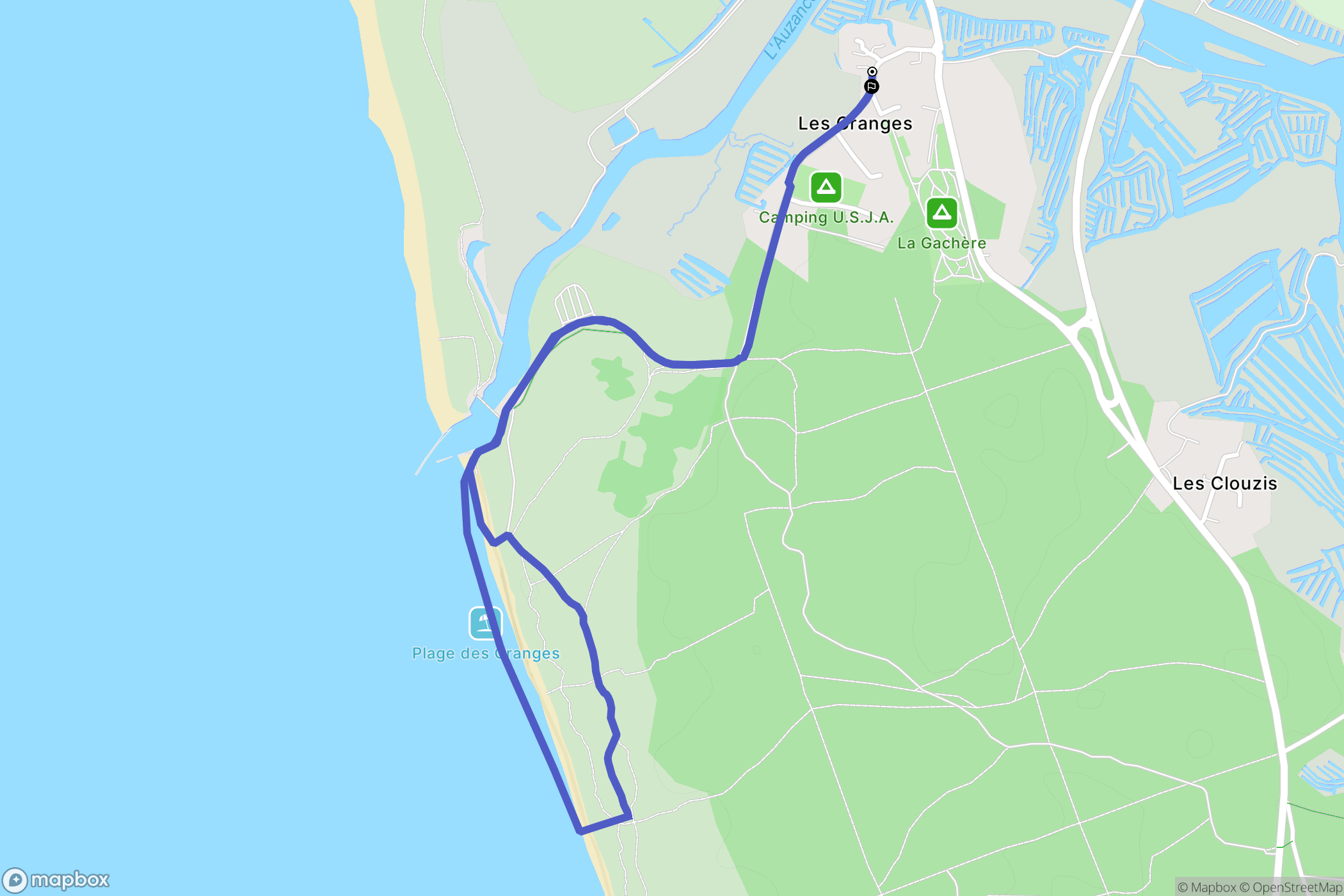 Brem-sur-Mer : carte du parcours de randonnée - France
