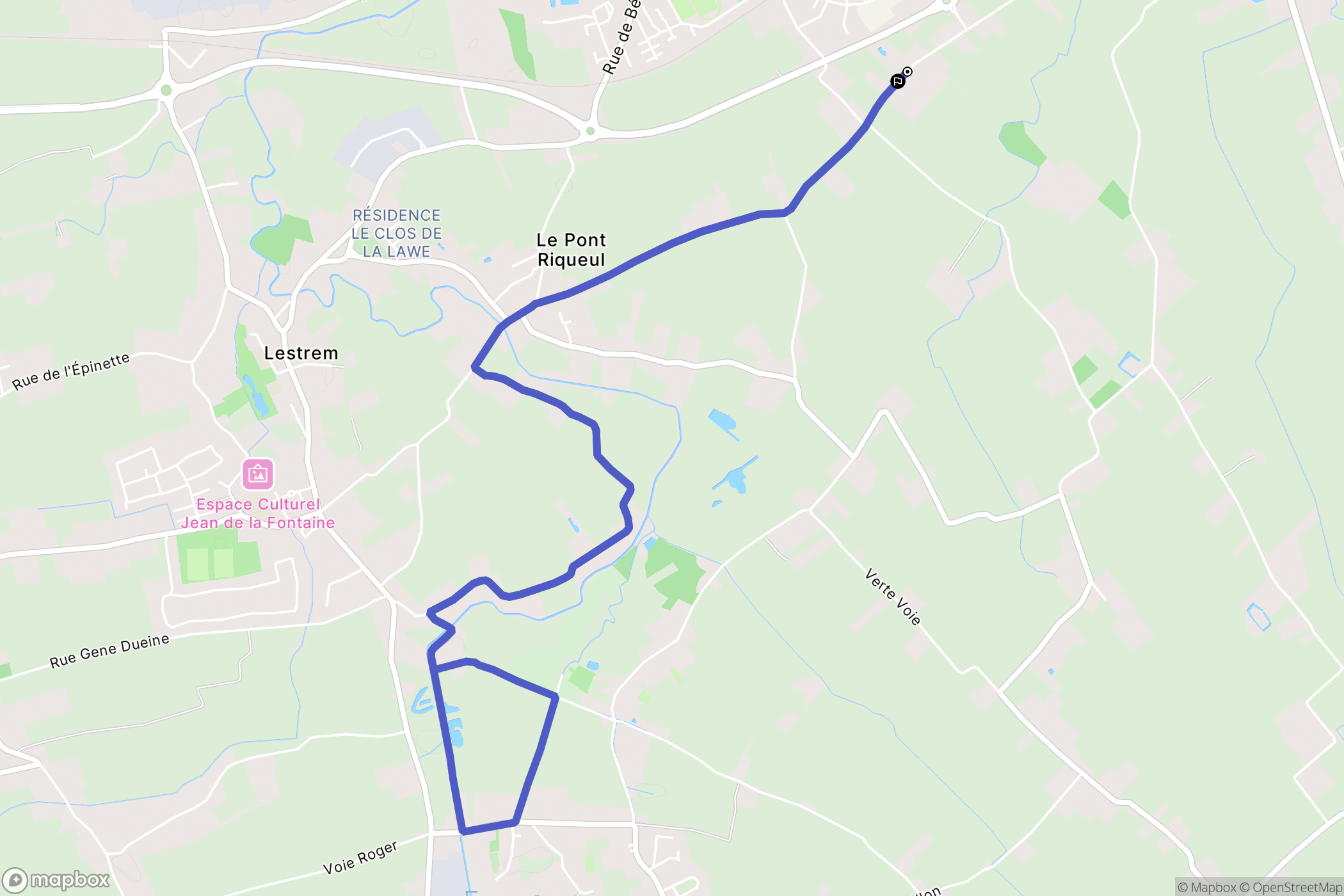 La Gorgue : carte du parcours de randonnée - France
