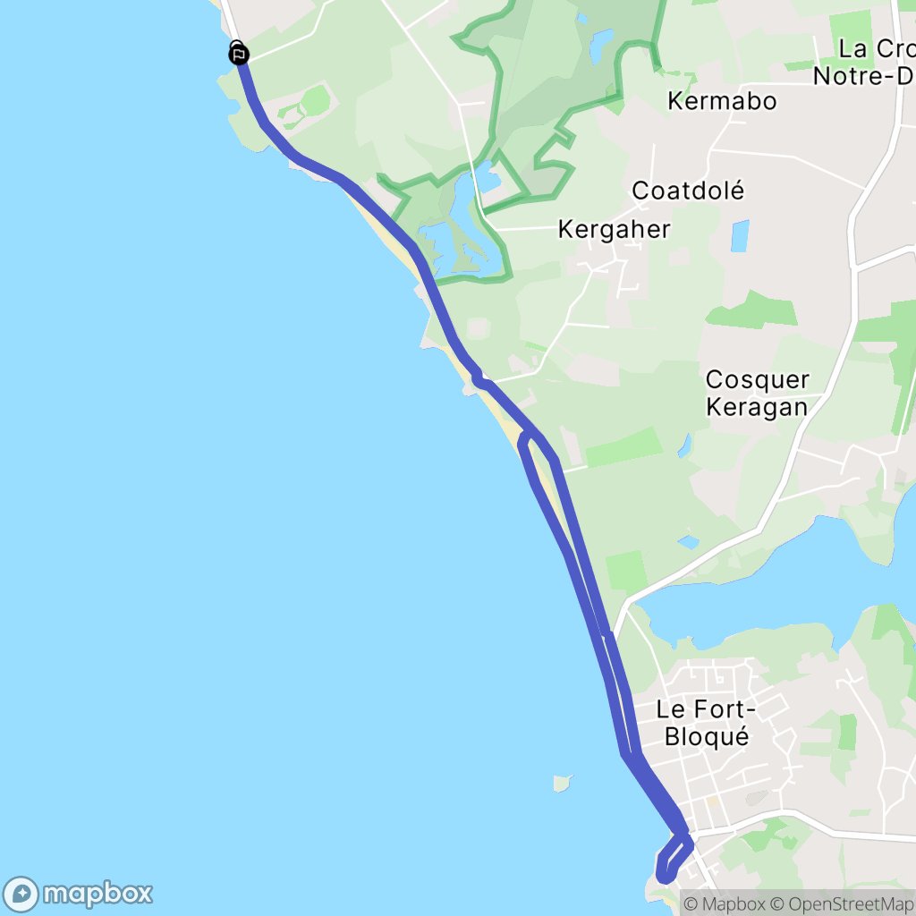 Guidel : carte du parcours de randonnée - France