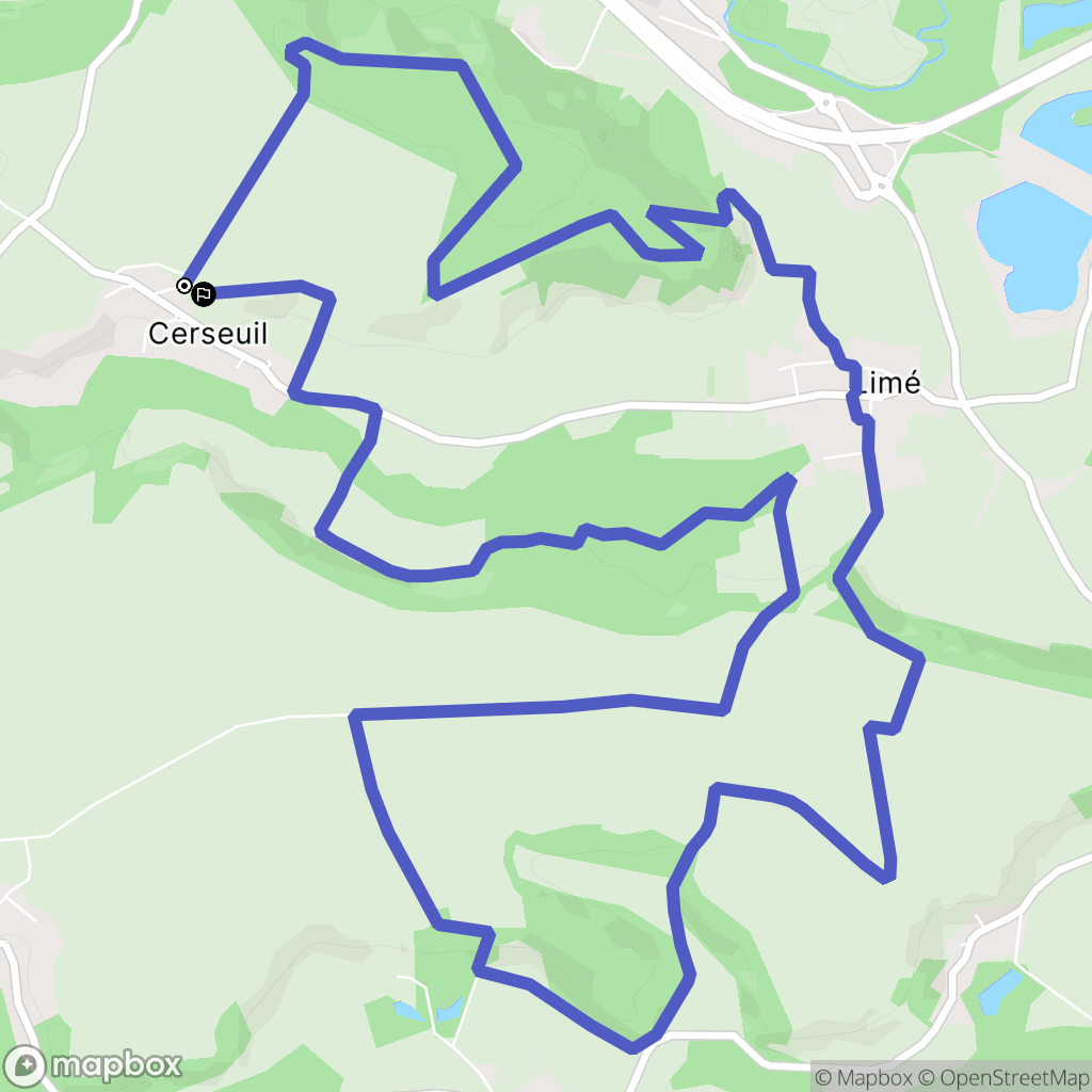 Cerseuil : carte du parcours de randonnée - France