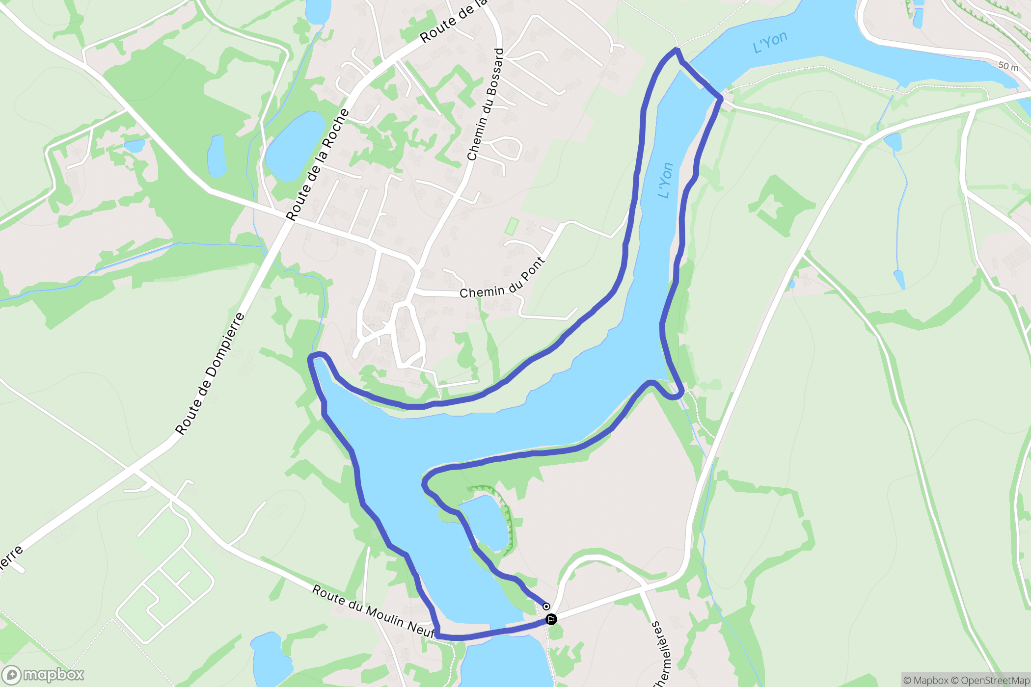 La Ferrière : carte du parcours de randonnée - France