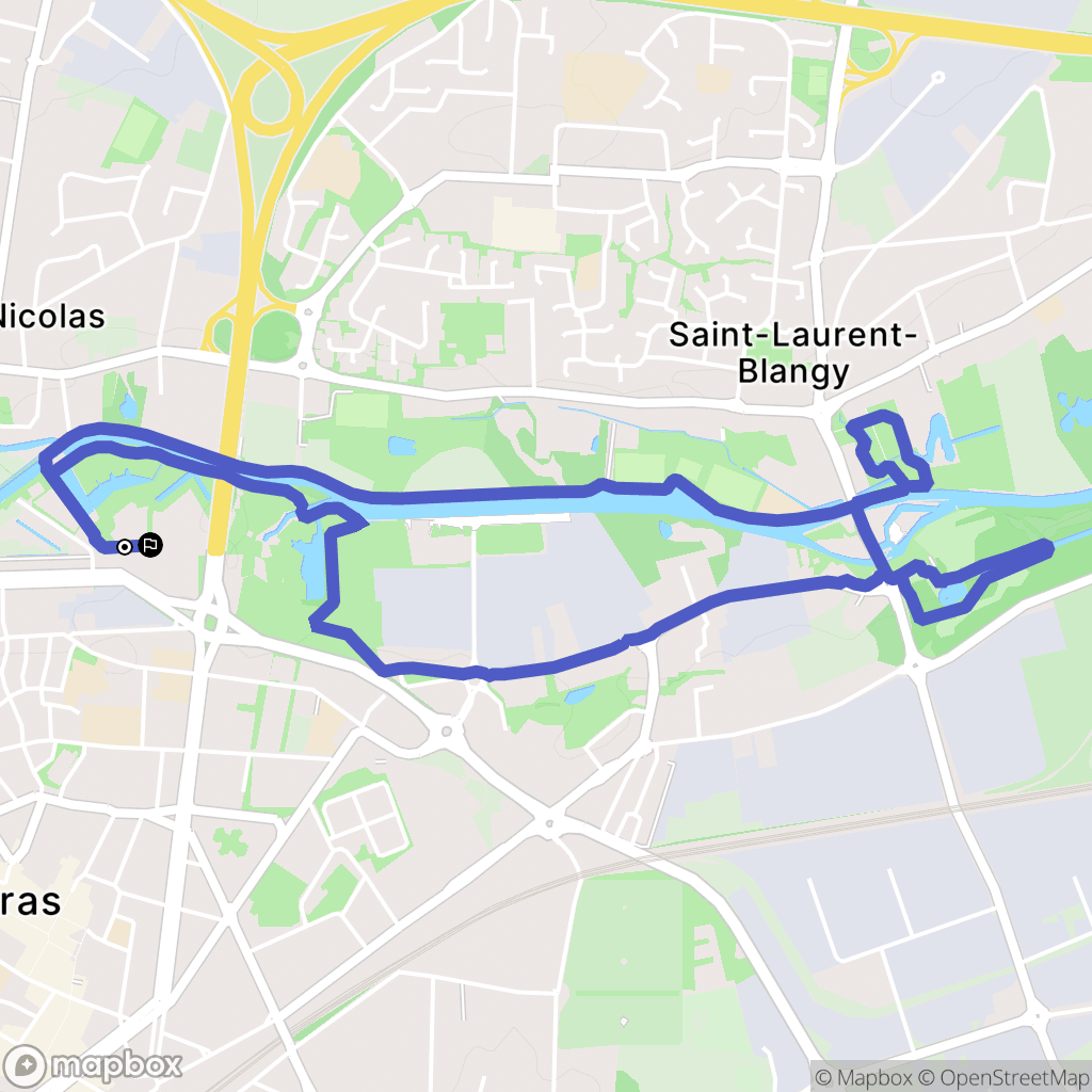 Arras : carte du parcours de randonnée - France