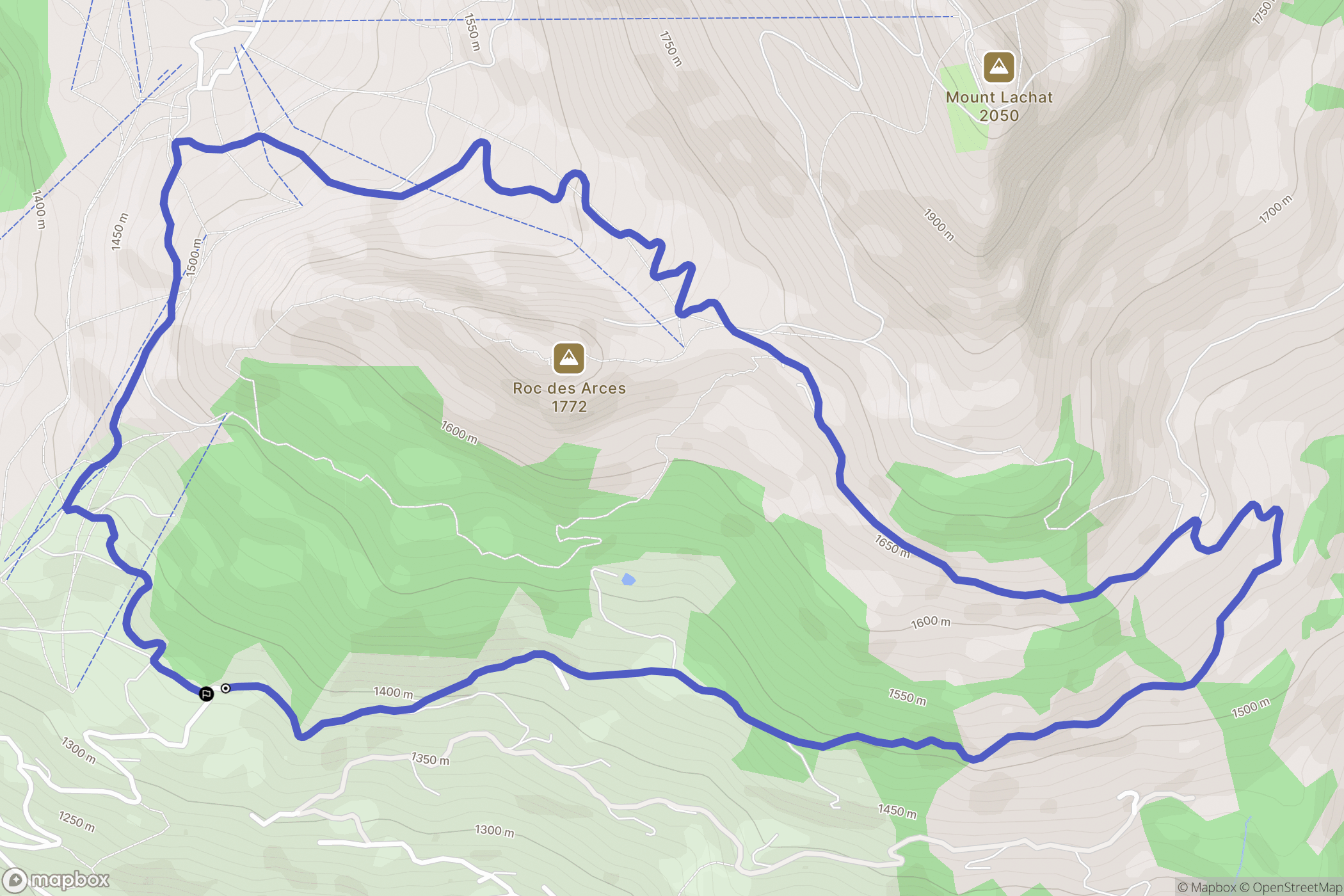 Le Grand-Bornand : carte du parcours de randonnée - France