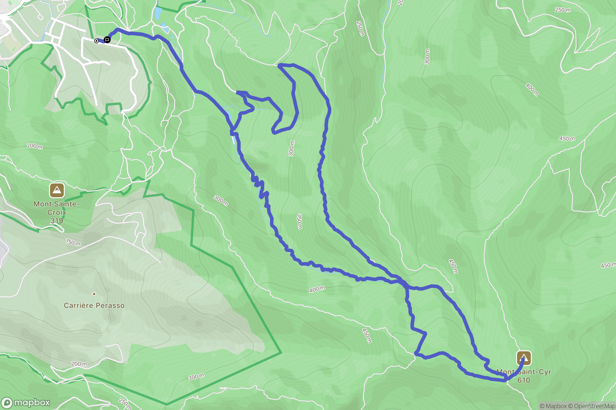 Marseille : carte du parcours de randonnée - France
