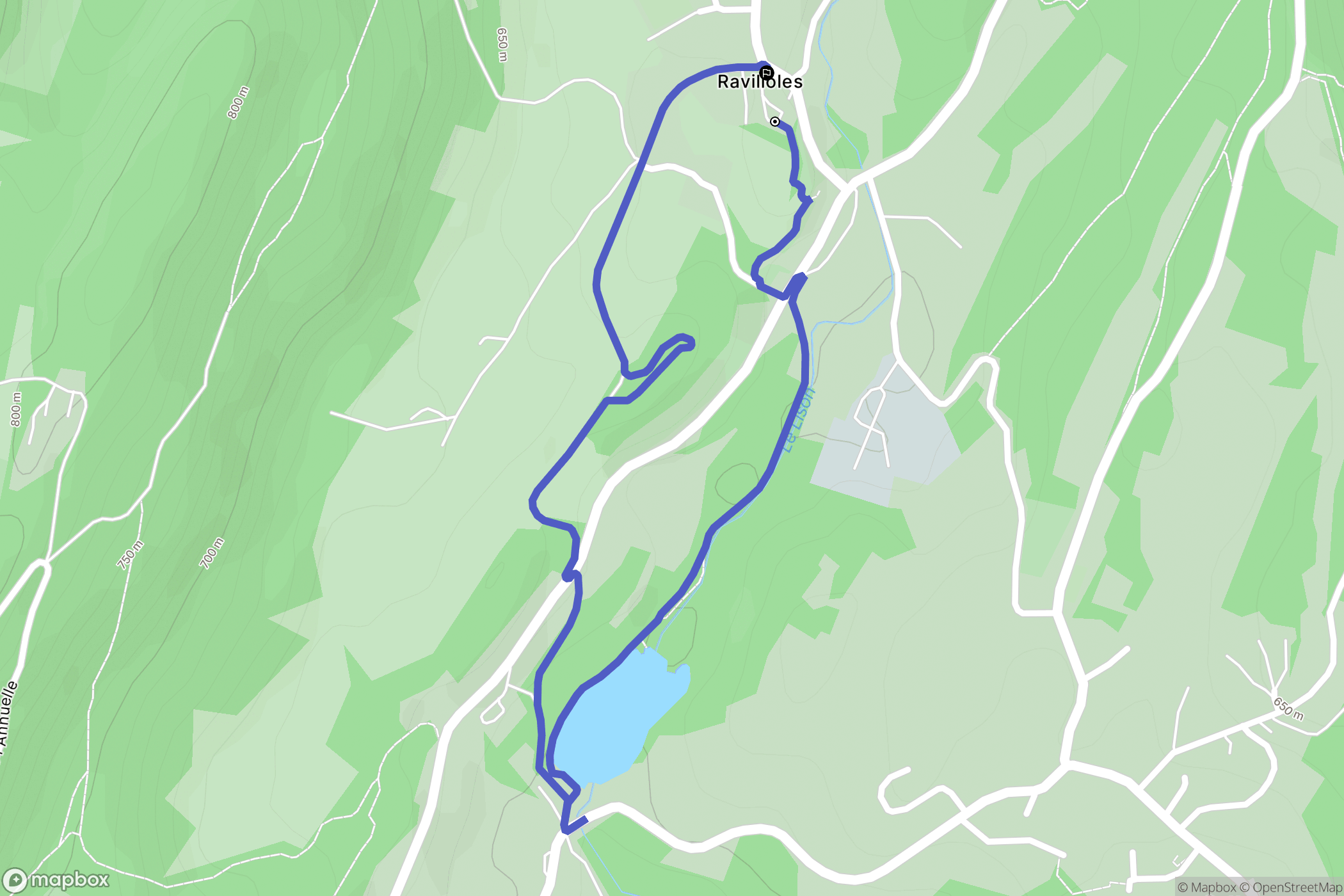 Ravilloles : carte du parcours de randonnée - France