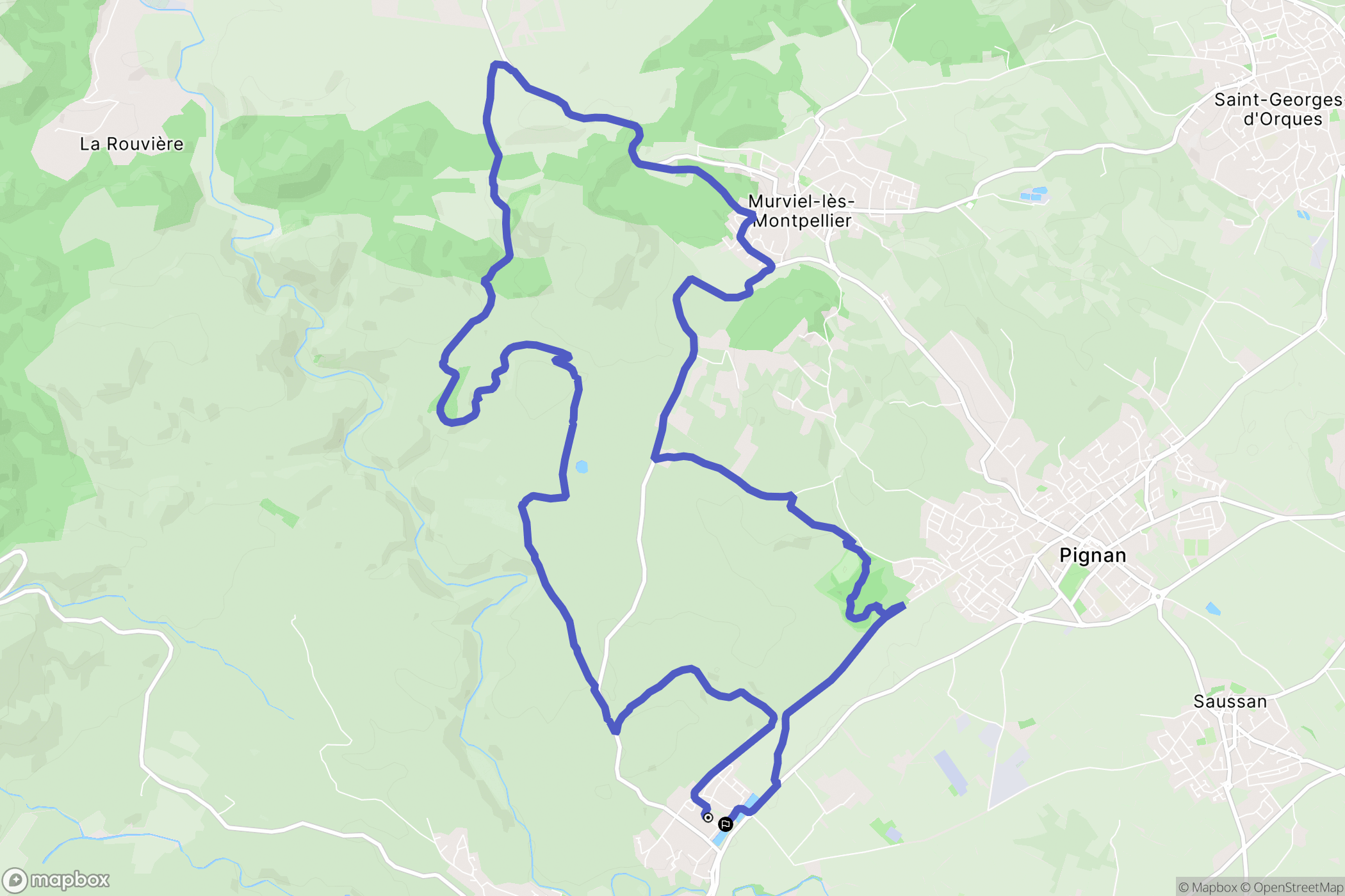 Cournonterral : carte du parcours de randonnée - France