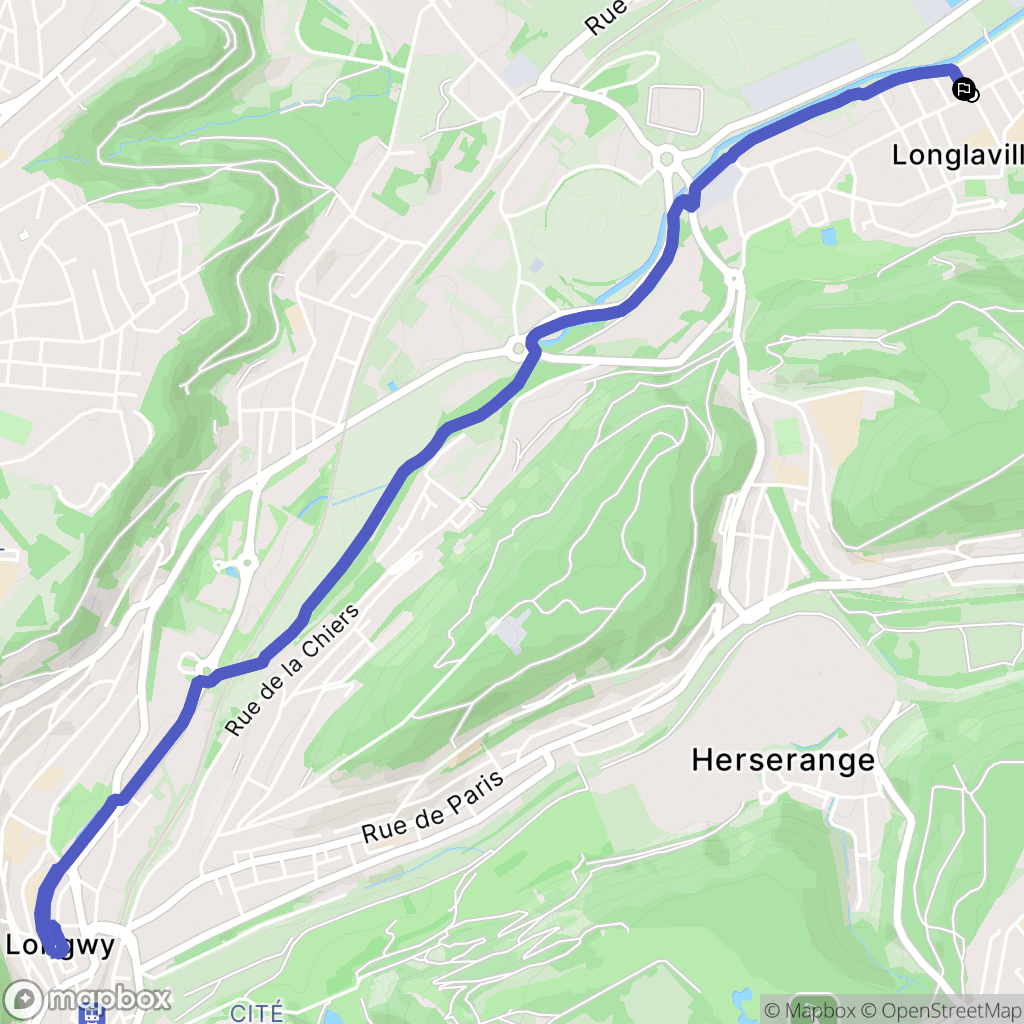 Longlaville : carte du parcours de randonnée - France
