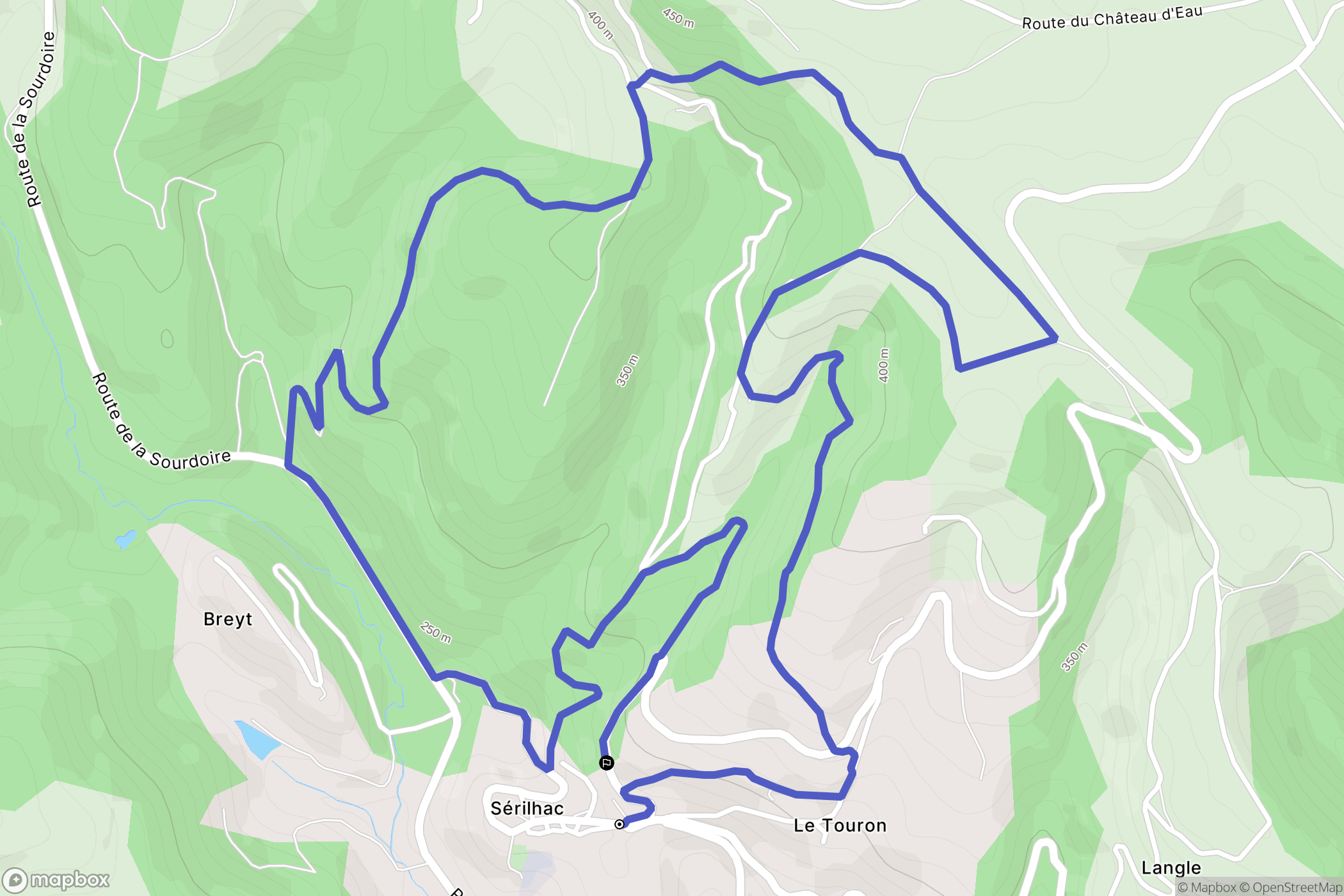Sérilhac : carte du parcours de randonnée - France