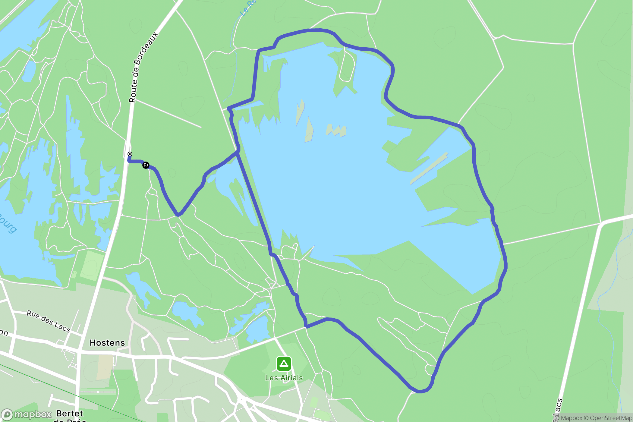 Hostens : carte du parcours de randonnée - France