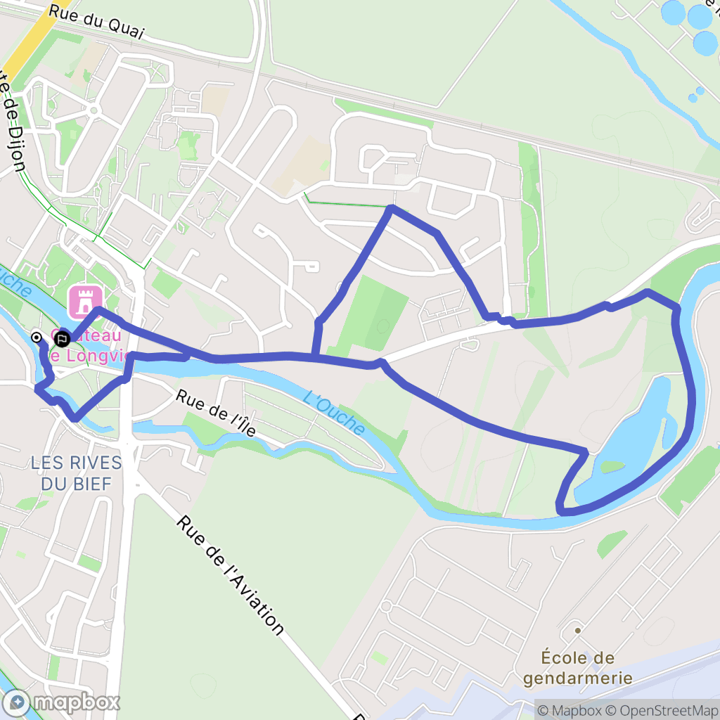 Longvic : carte du parcours de randonnée - France