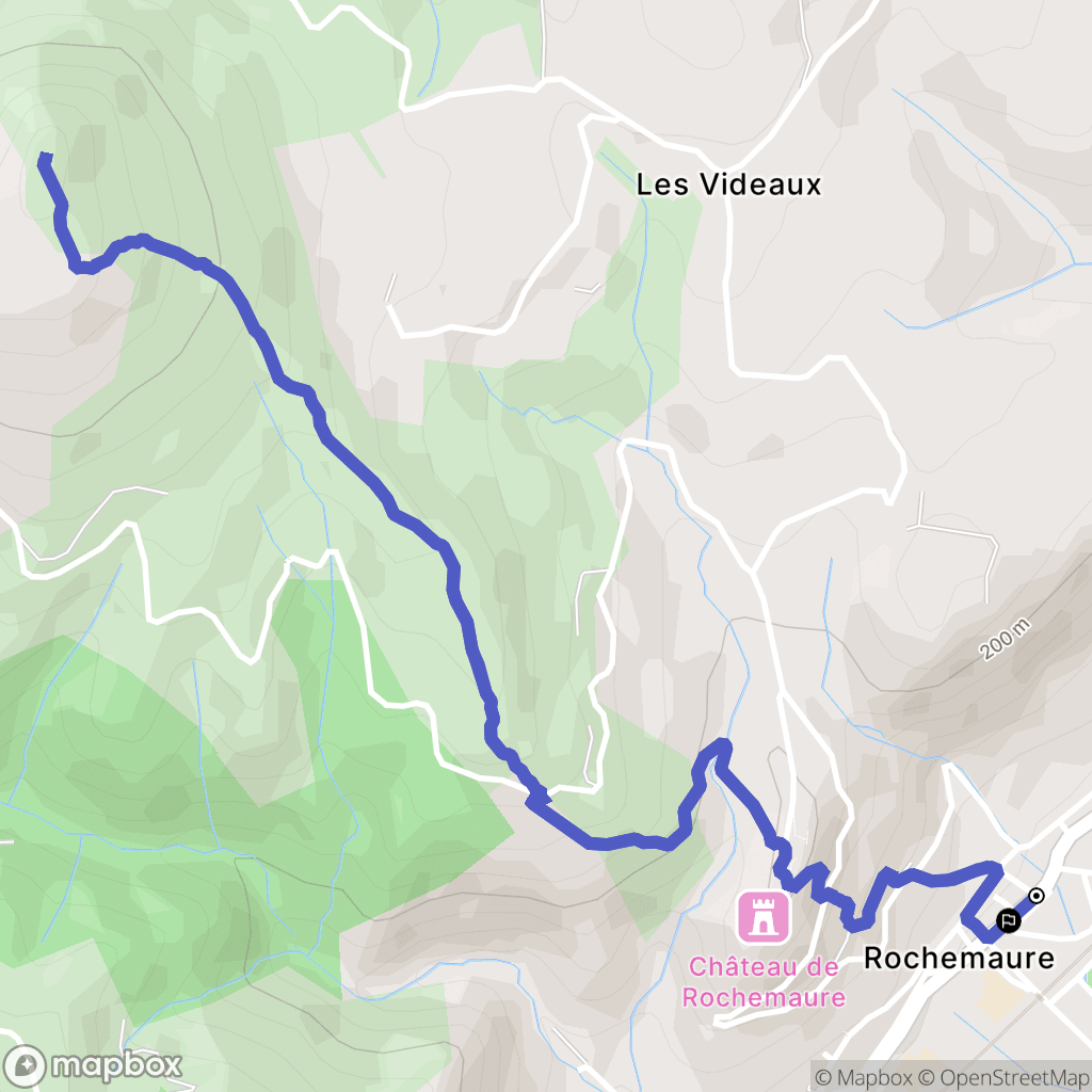 Rochemaure : carte du parcours de randonnée - France