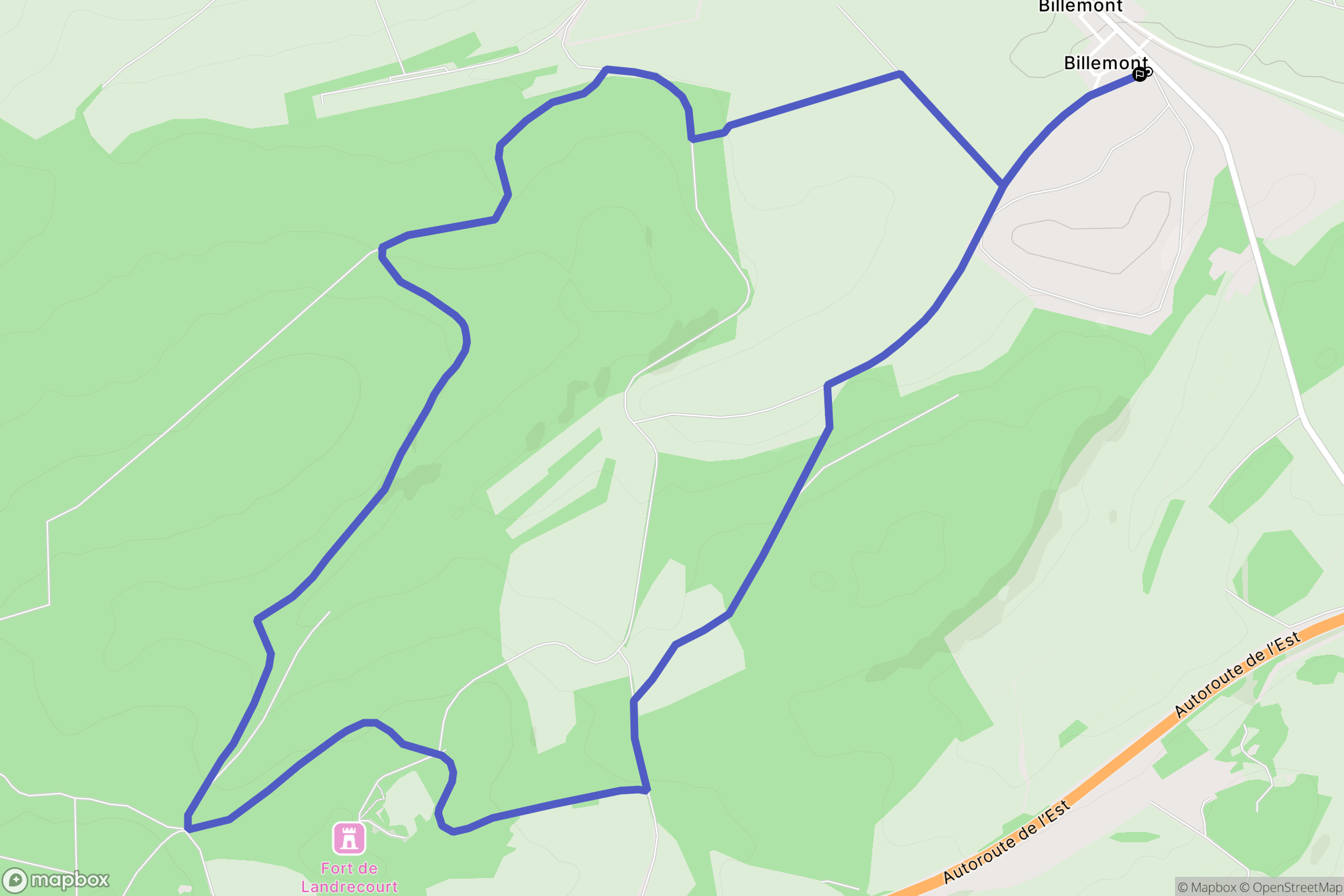 Dugny-sur-Meuse : carte du parcours de randonnée - France