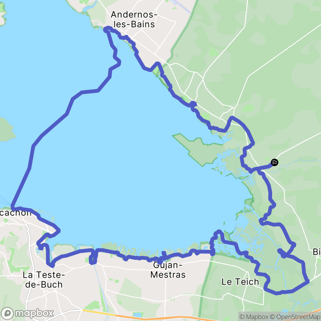 Audenge : carte du parcours de randonnée - France
