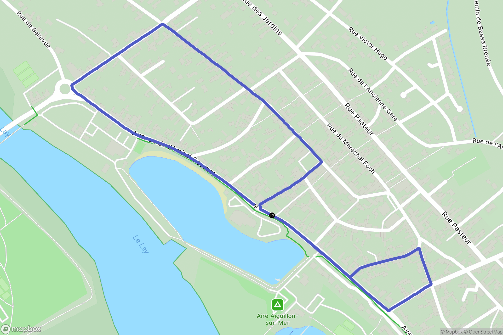 L'aiguillon-sur-mer : carte du parcours de randonnée - France