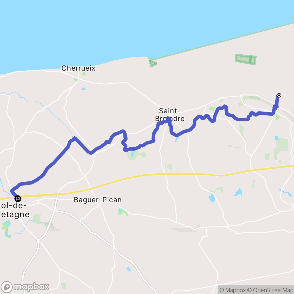 Roz-sur-Couesnon : carte du parcours de randonnée - France