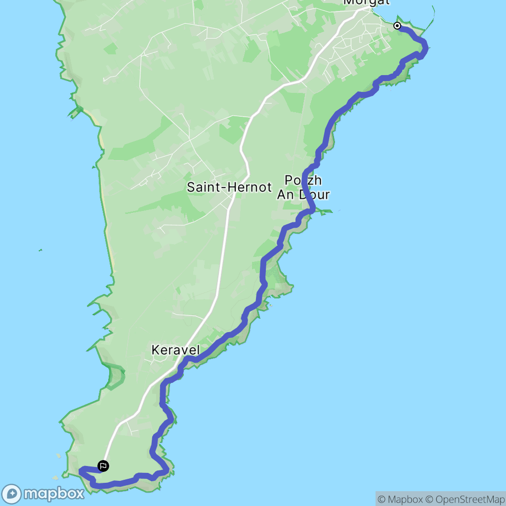 Crozon : carte du parcours de randonnée - France