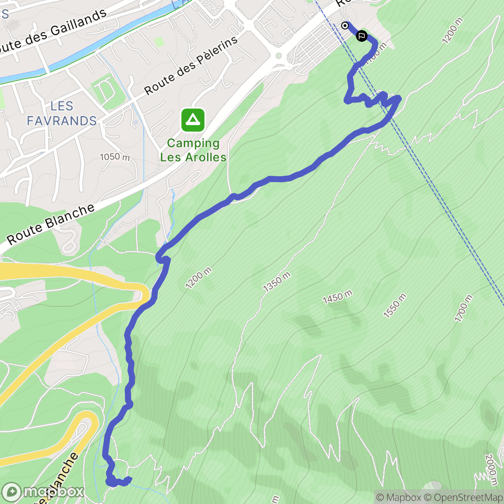 Chamonix : carte du parcours de randonnée - France