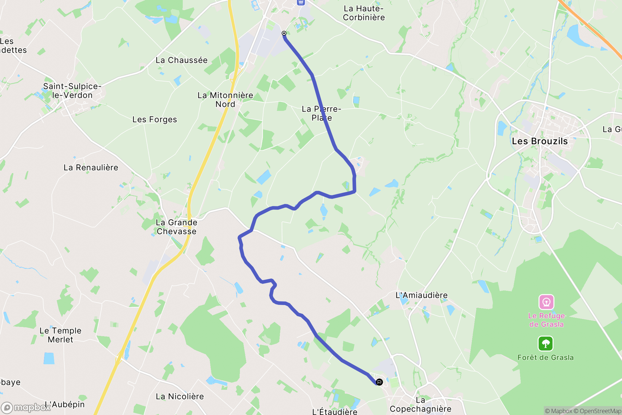 L'Herbergement : carte du parcours de randonnée - France