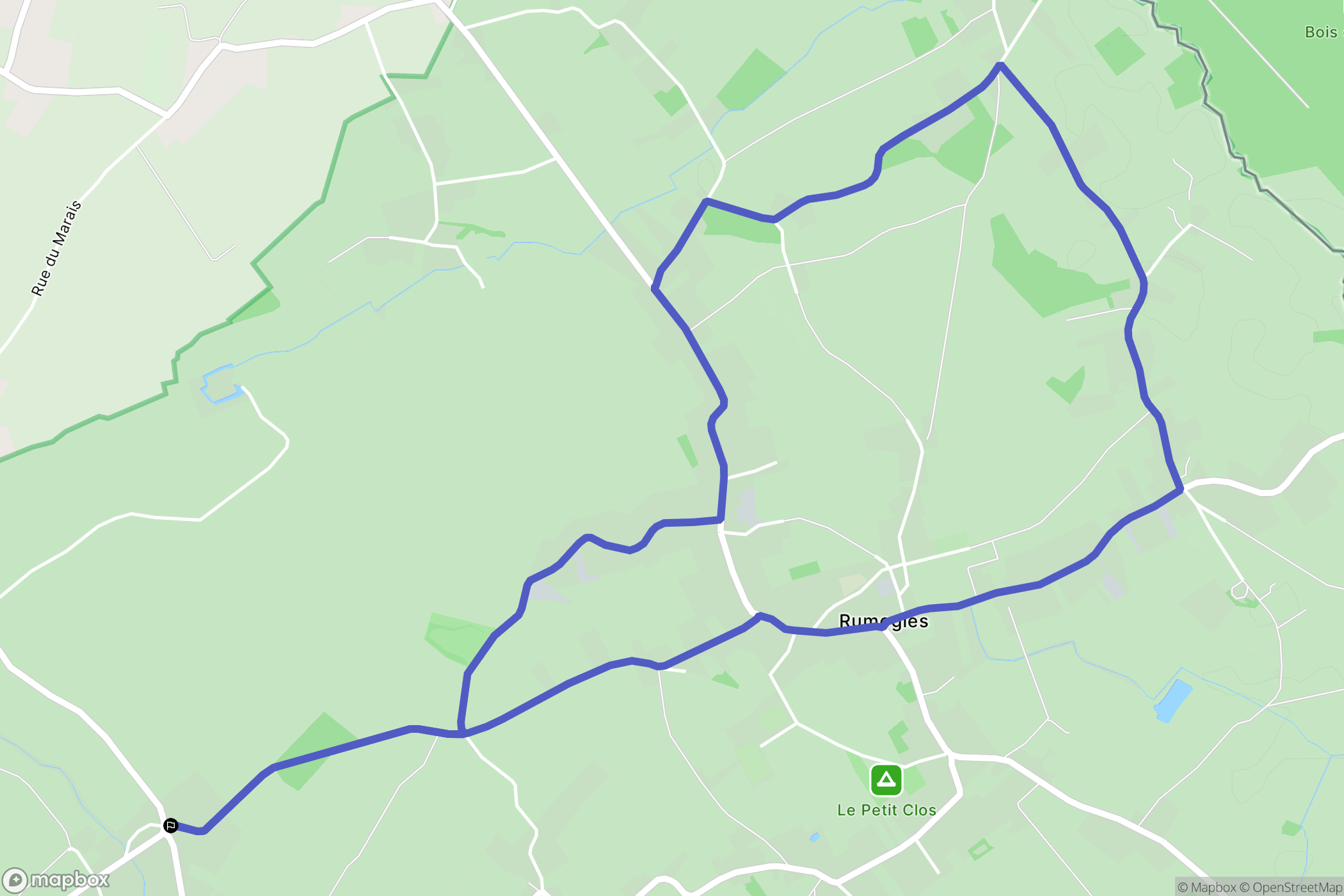 Saméon : carte du parcours de randonnée - France
