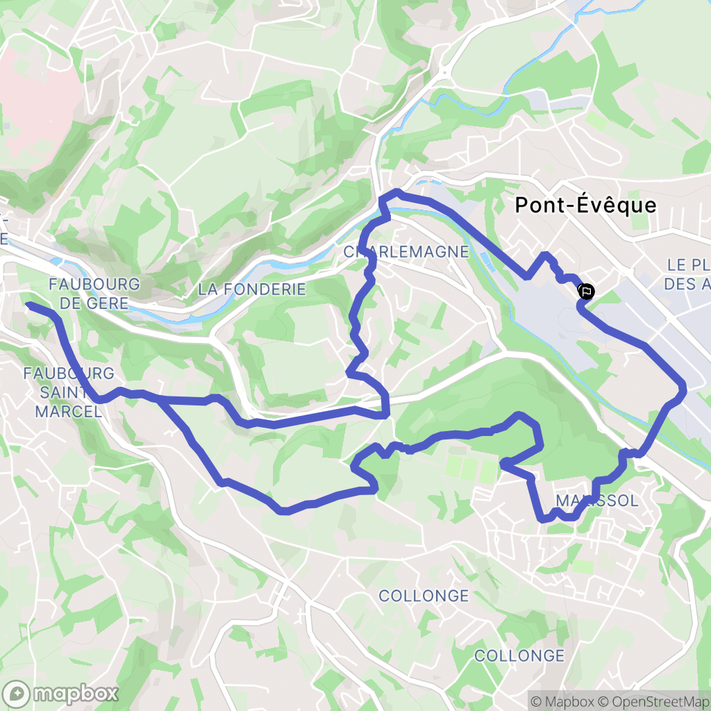 Pont-Évêque : carte du parcours de randonnée - France