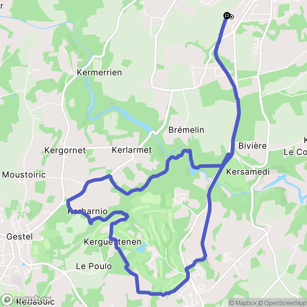 Pont-Scorff : carte du parcours de randonnée - France