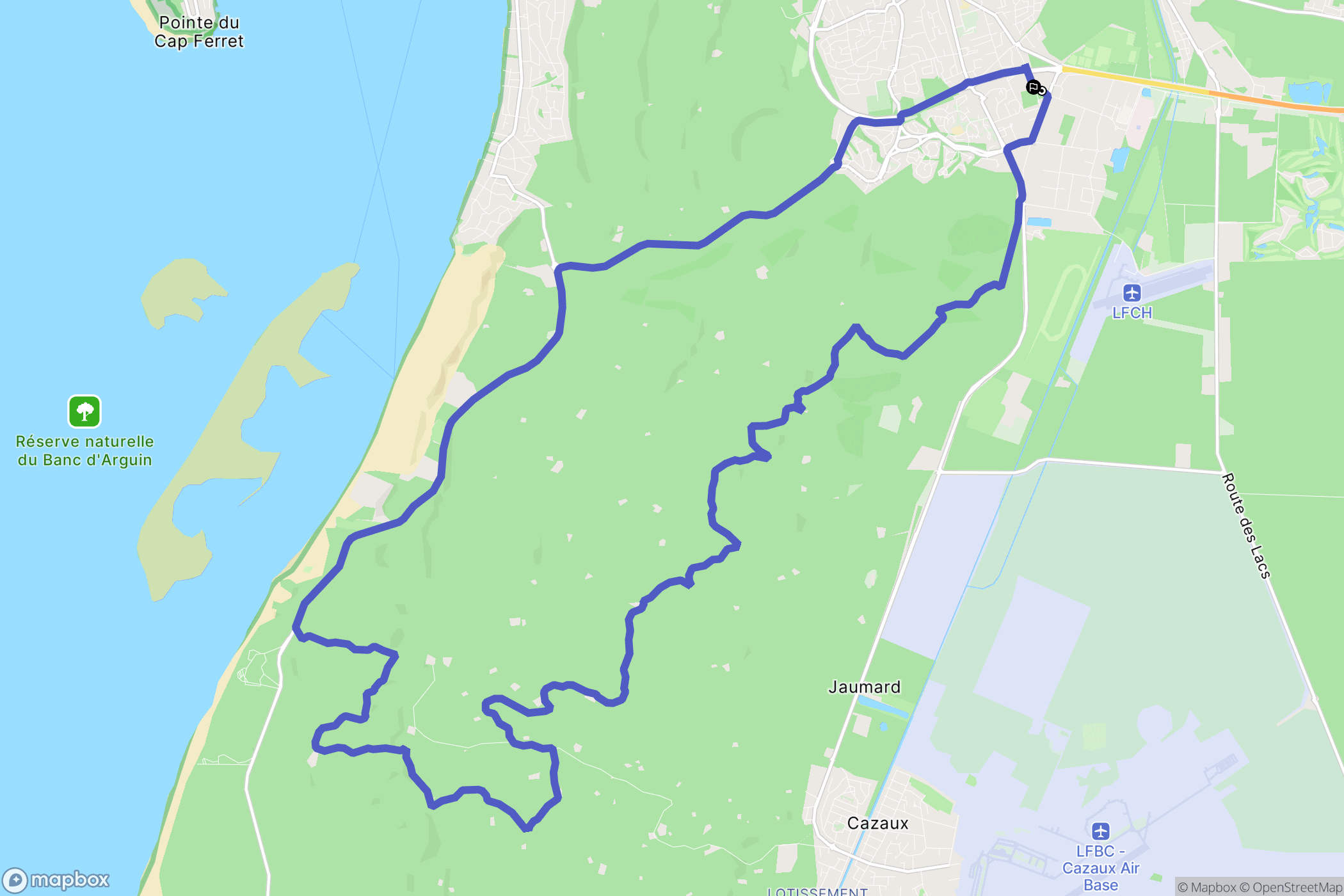 La Teste-de-Buch : carte du parcours de randonnée - France