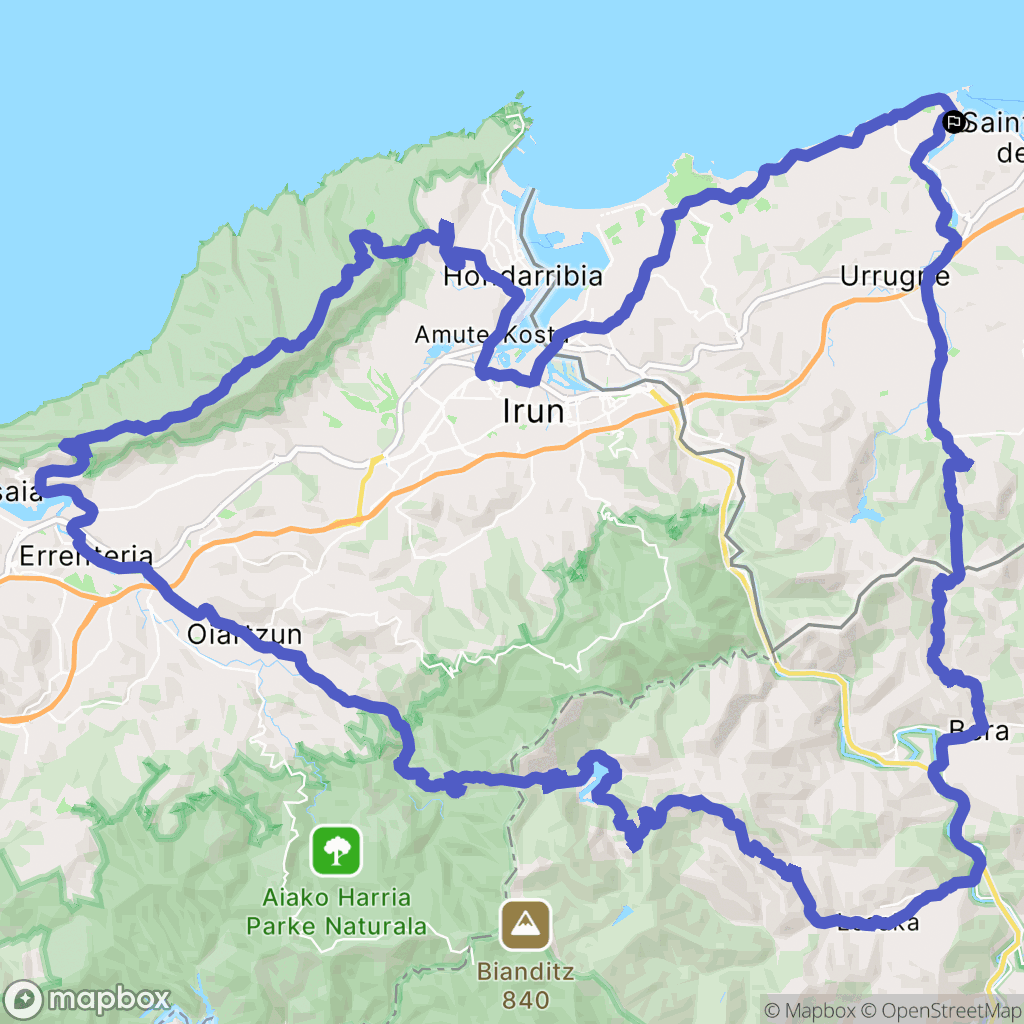 Ciboure : carte du parcours de randonnée - France