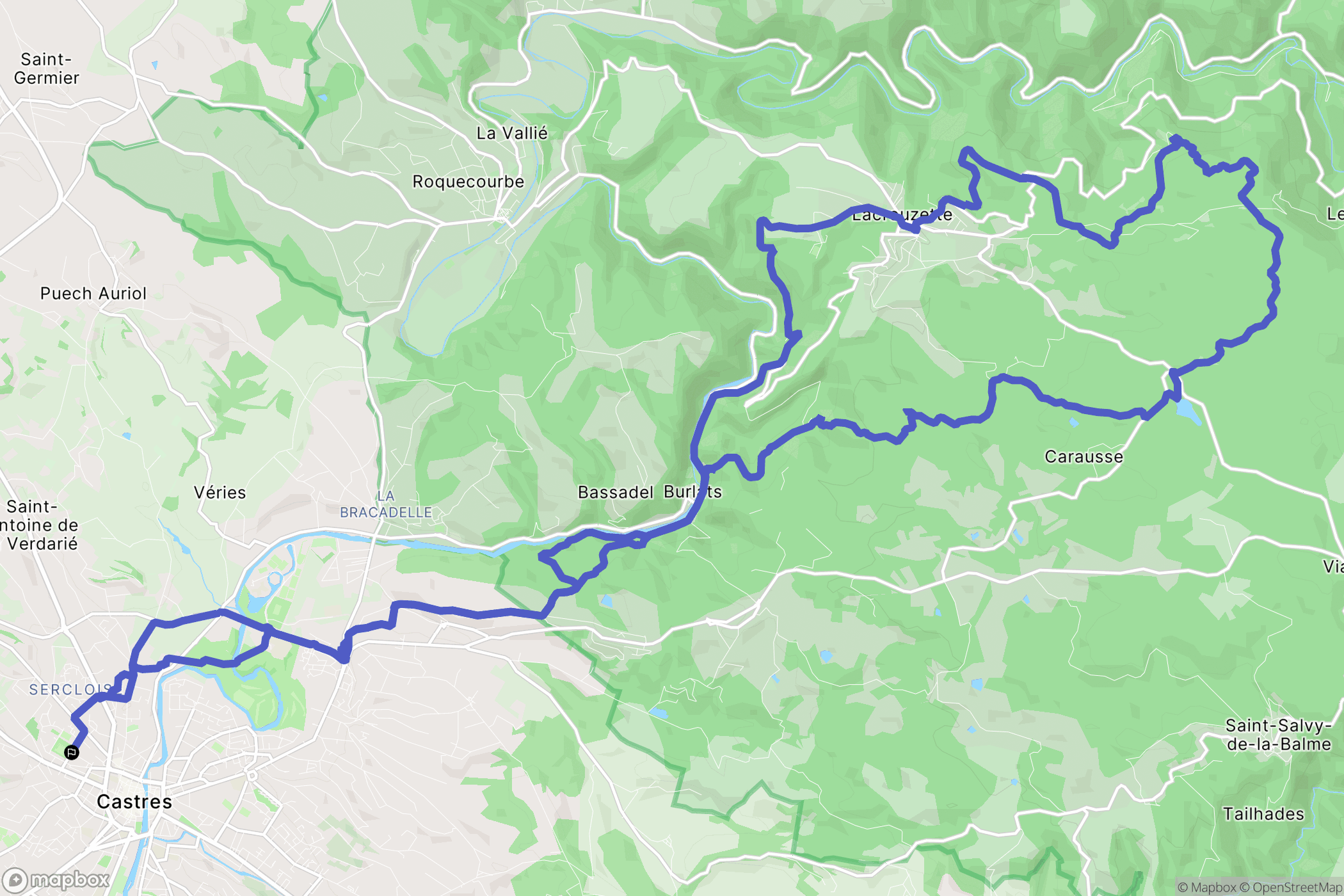 Castre : carte du parcours de randonnée - France