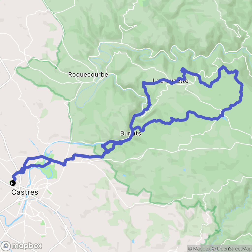 Castre : carte du parcours de randonnée - France