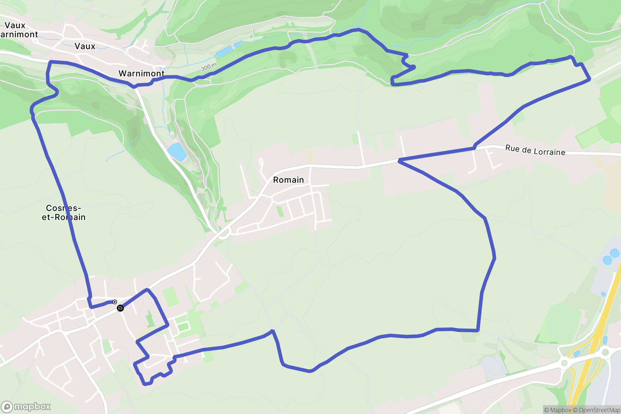 Cosnes-et-Romain : carte du parcours de randonnée - France