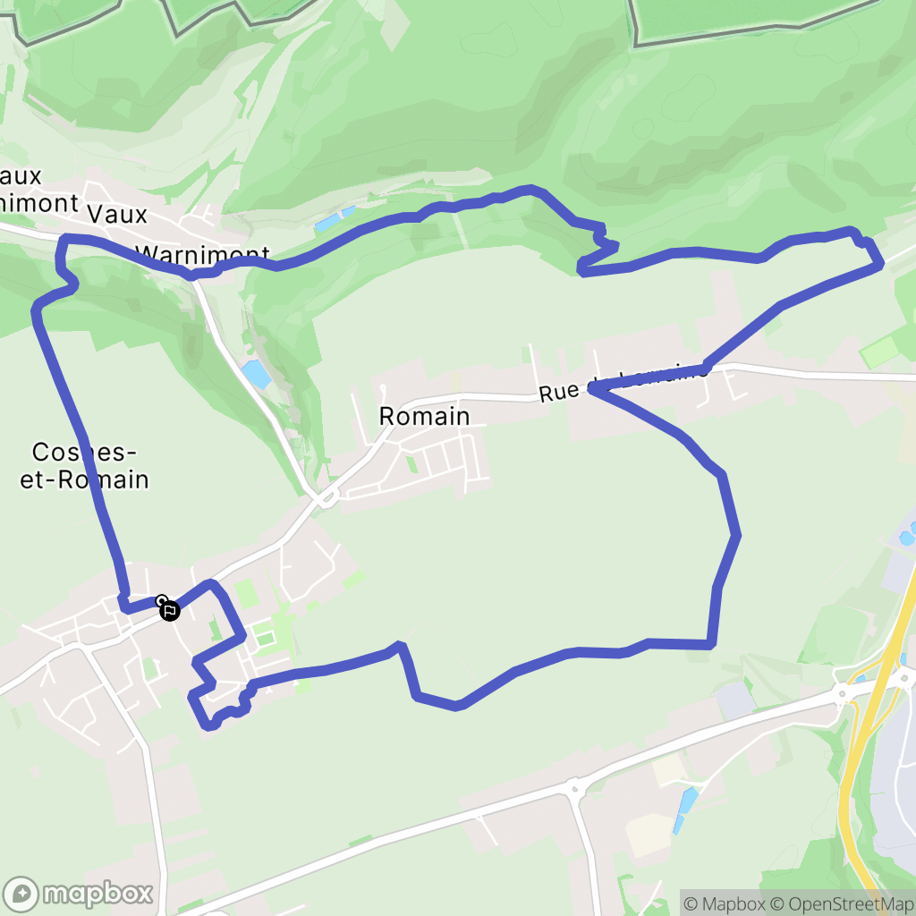 Cosnes-et-Romain : carte du parcours de randonnée - France
