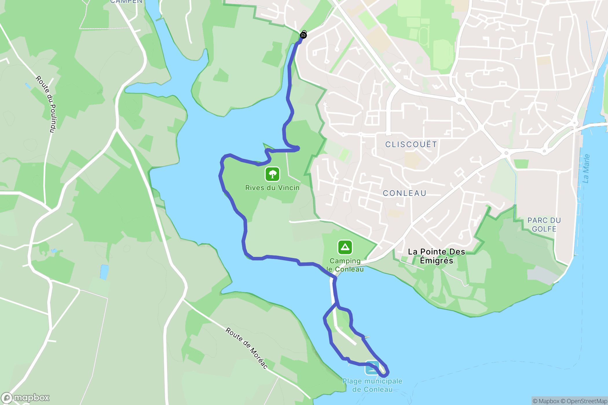 Vannes : carte du parcours de randonnée - France