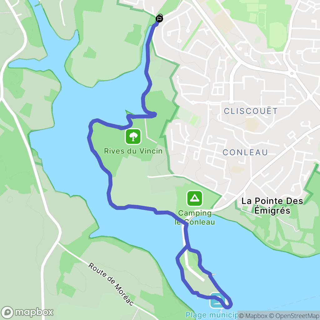 Vannes : carte du parcours de randonnée - France