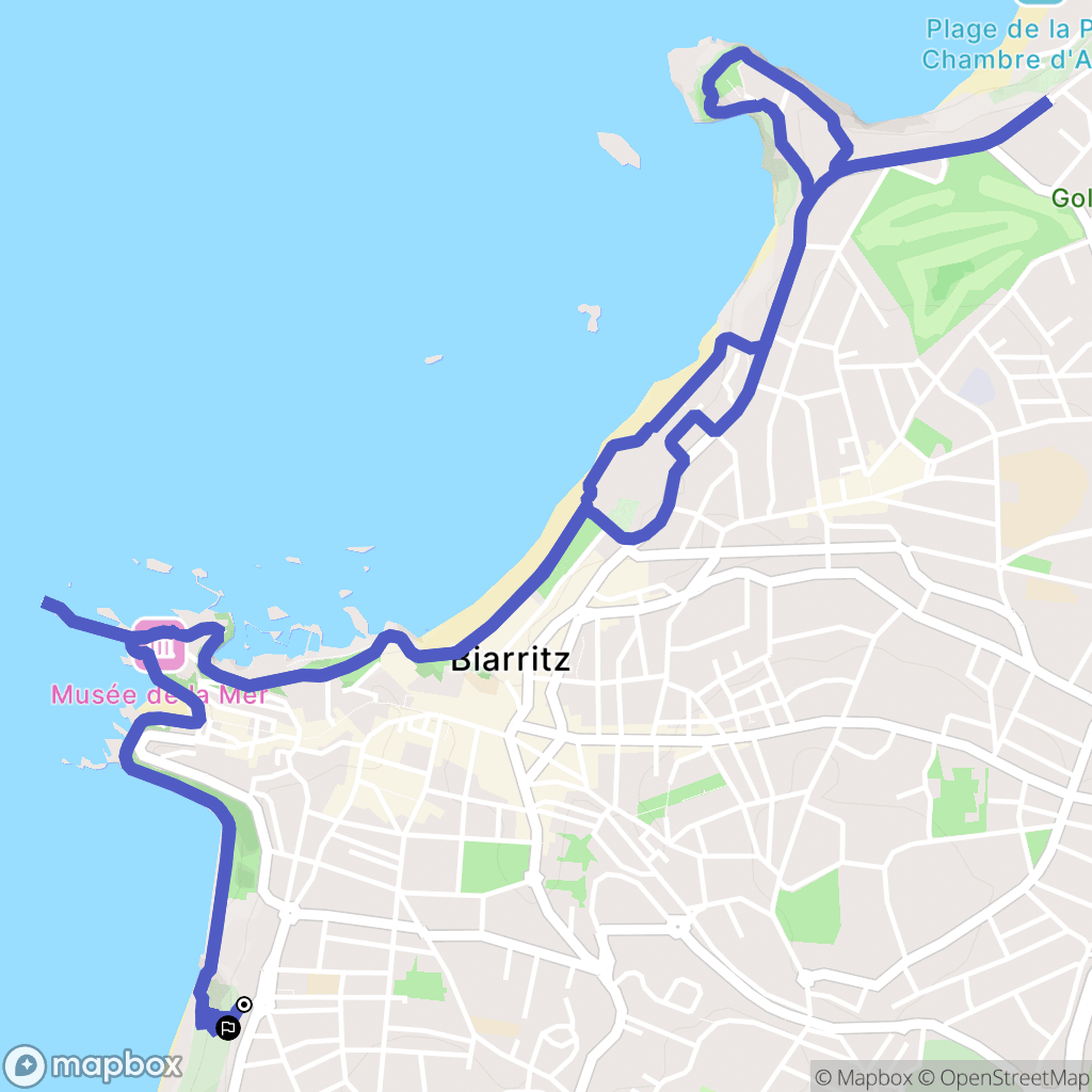 Biarritz : carte du parcours de randonnée - France