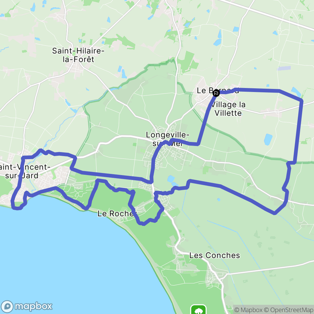 Le Bernard : carte du parcours de randonnée - France