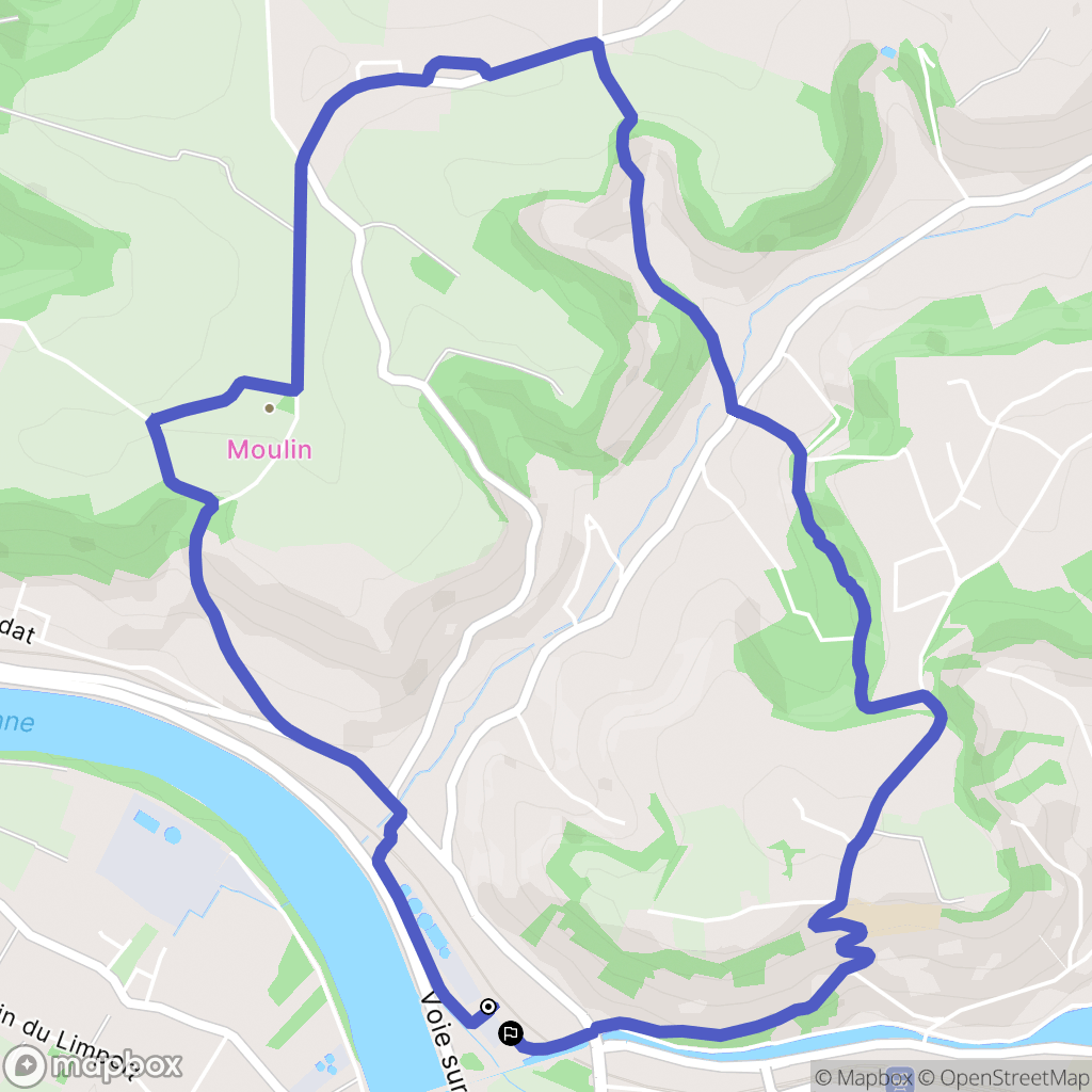 Agen : carte du parcours de randonnée - France